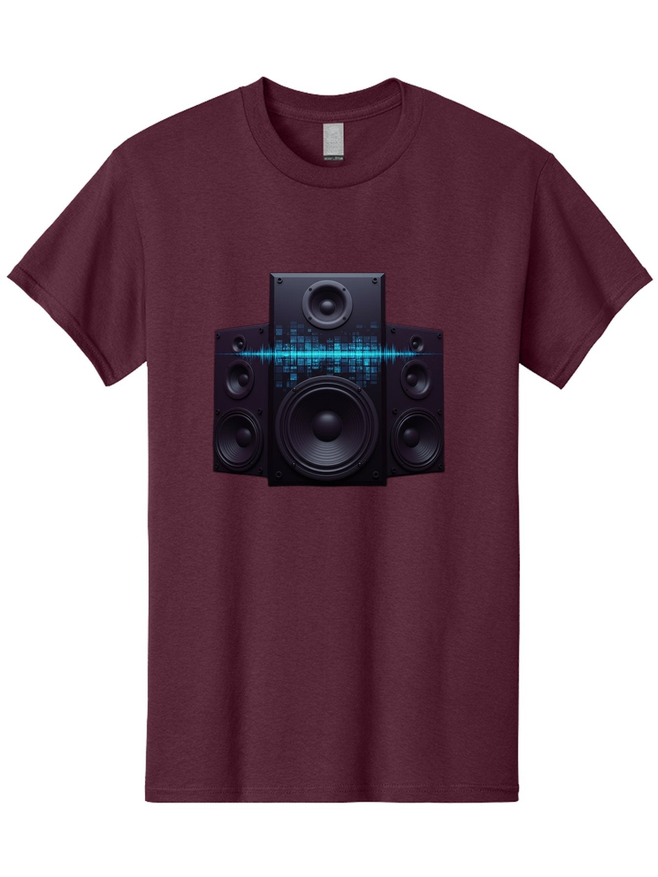 Surround-Sound-Speakers Men'S Graphic Tee, 100% Cotton, Comfortable Casual Summer Wear, Machine Washable, High-Quality Speakers, Home Audio System, Sound Wave, Audio Equipment, Music Speakers, Sound Technology, Audio Visual, Sound System Bad798 7