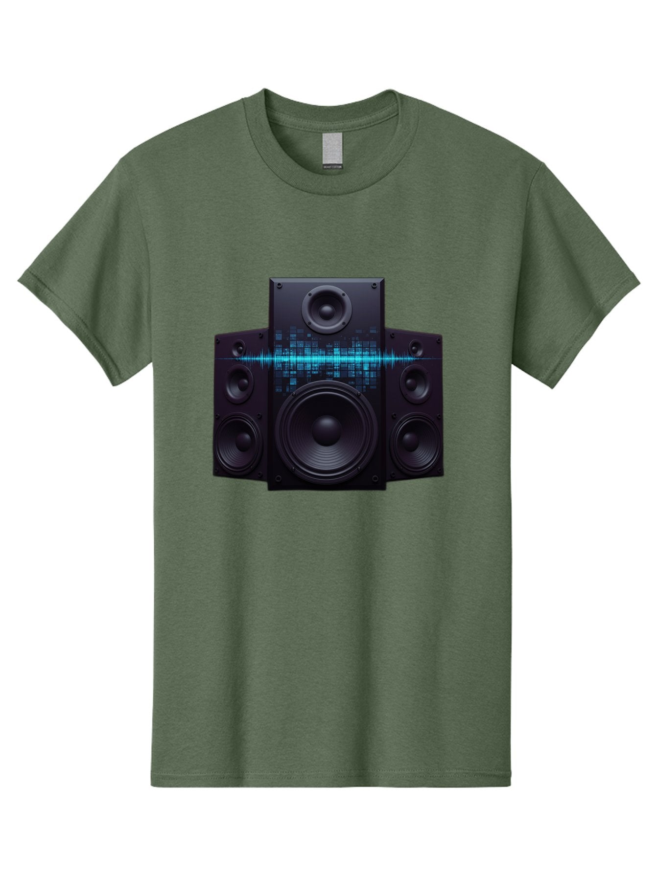 Surround-Sound-Speakers Men'S Graphic Tee, 100% Cotton, Comfortable Casual Summer Wear, Machine Washable, High-Quality Speakers, Home Audio System, Sound Wave, Audio Equipment, Music Speakers, Sound Technology, Audio Visual, Sound System Bad798 6