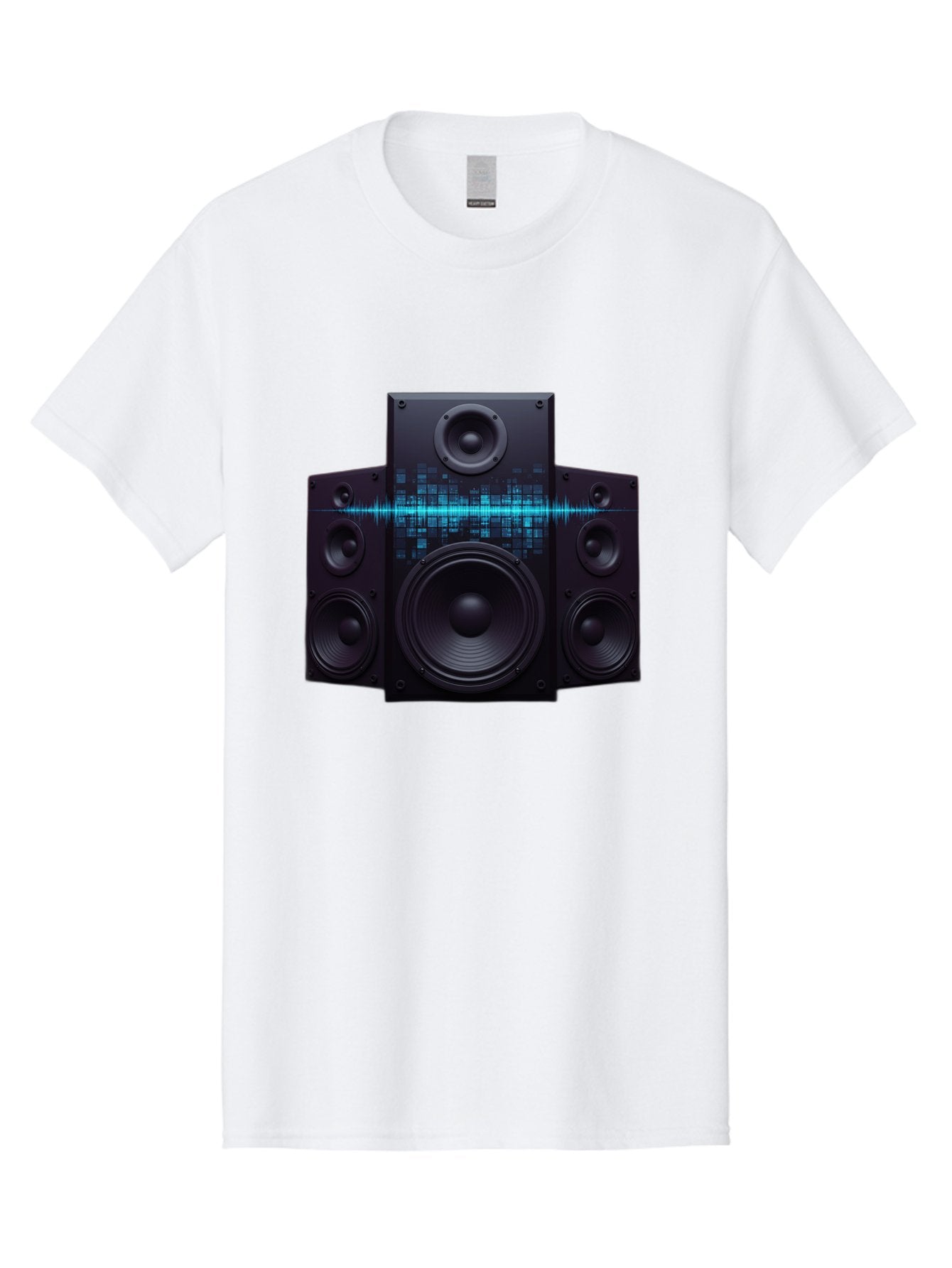 Surround-Sound-Speakers Men'S Graphic Tee, 100% Cotton, Comfortable Casual Summer Wear, Machine Washable, High-Quality Speakers, Home Audio System, Sound Wave, Audio Equipment, Music Speakers, Sound Technology, Audio Visual, Sound System Bad798 4