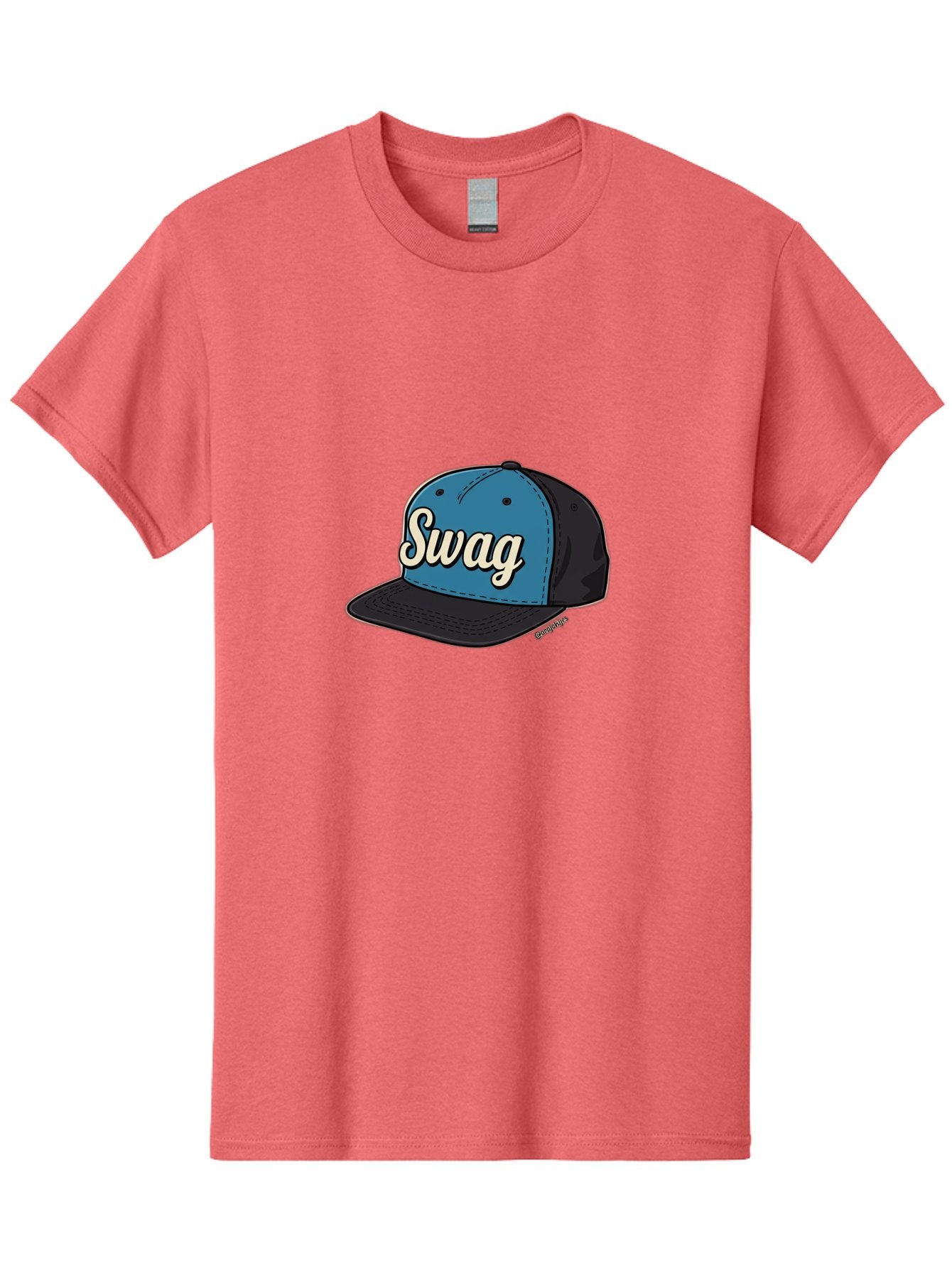 Swag-Baseball-Cap Men'S Graphic Tee, 100% Cotton, Comfortable Casual Summer Wear, Machine Washable, Baseball Cap, Swag Text, Blue And Black Hat, Trendy Accessory, Streetwear Fashion, Stylish Design, Cool Cap, Fashion Statement, Bad799 12