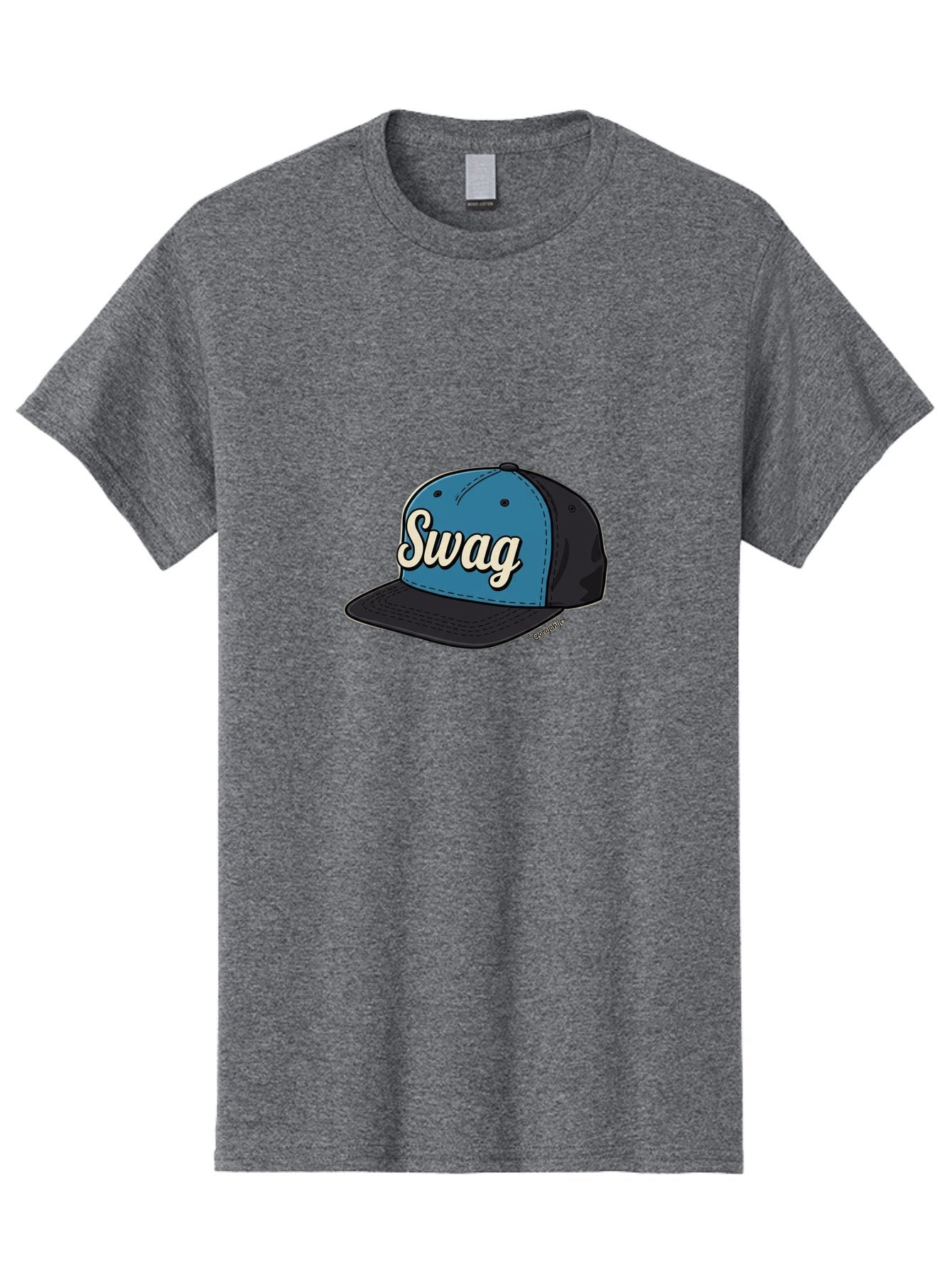 Swag-Baseball-Cap Men'S Graphic Tee, 100% Cotton, Comfortable Casual Summer Wear, Machine Washable, Baseball Cap, Swag Text, Blue And Black Hat, Trendy Accessory, Streetwear Fashion, Stylish Design, Cool Cap, Fashion Statement, Bad799 11