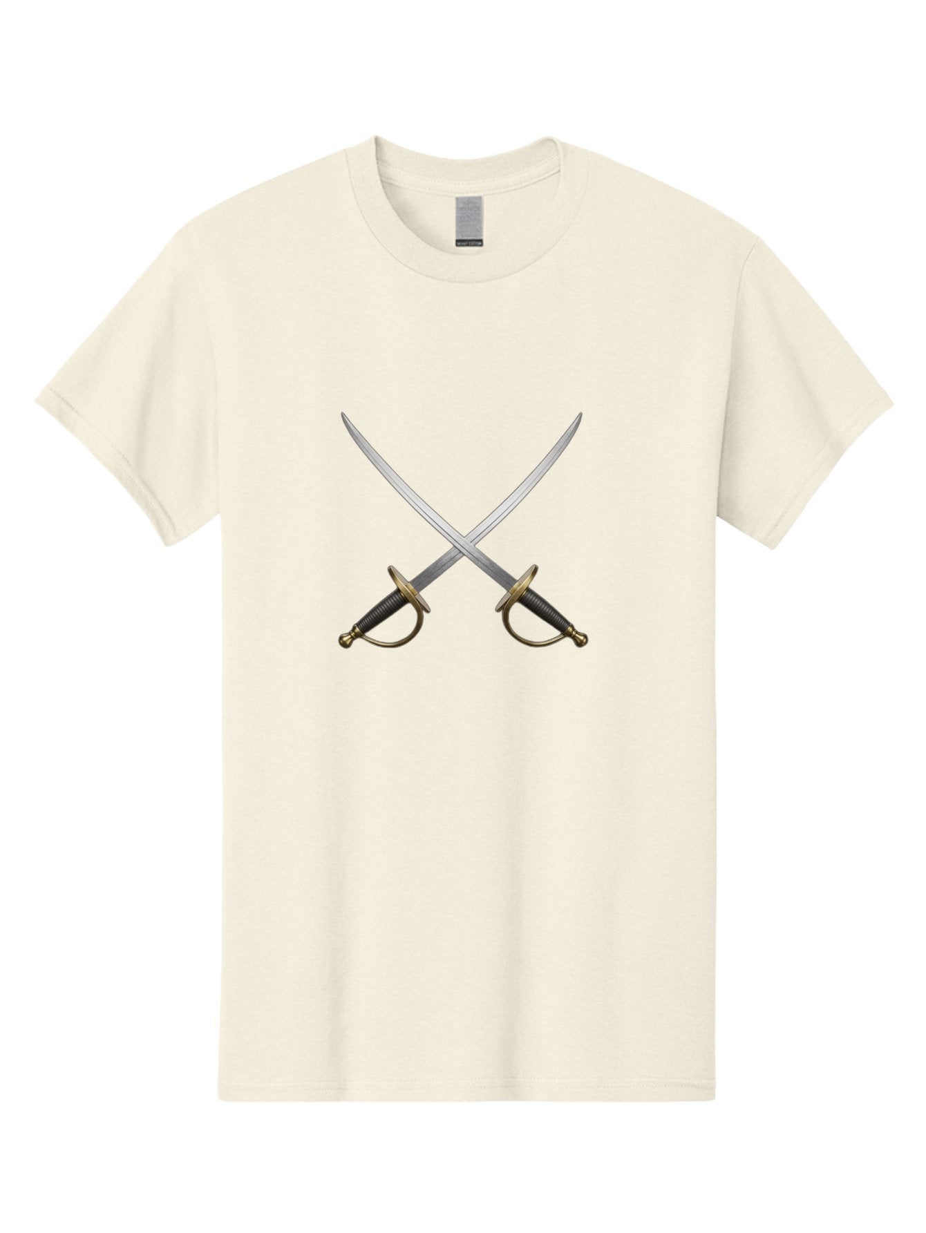 Swords Men'S Graphic Tee, 100% Cotton, Comfortable Casual Summer Wear, Machine Washable, Crossed Swords, Naval Swords, Sword Duel, Military Swords, Crossed Weapons, Fighting Blades, Naval Combat, Historical Swords, Pirate Swords, Bad800 8
