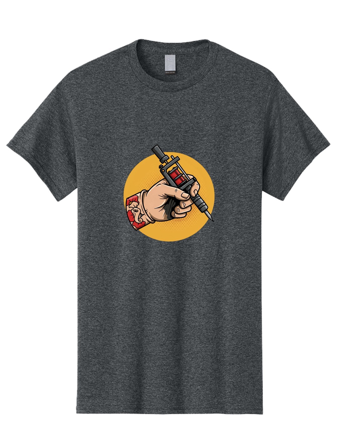 Tattoo-Machine-Hand Men'S Graphic Tee, 100% Cotton, Comfortable Casual Summer Wear, Machine Washable, Tattoo Machine, Tattooed Hand, Tattoo Art, Body Art, Inked Art, Tattoo Artist, Tattoo Culture, Artistry, Creativity Bad807 6