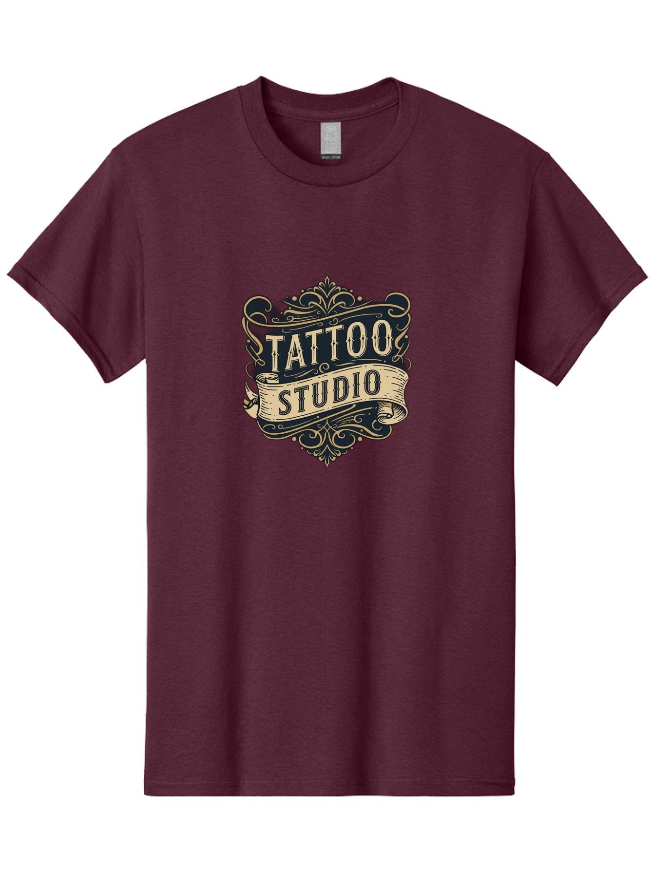Tattoo-Studio-2 Men'S Graphic Tee, 100% Cotton, Comfortable Casual Summer Wear, Machine Washable, Tattoo Studio, Vintage Logo, Ornate Design, Classic Typography, Body Art, Tattoo Parlor, Ink Art, Tattoo Artist Bad816