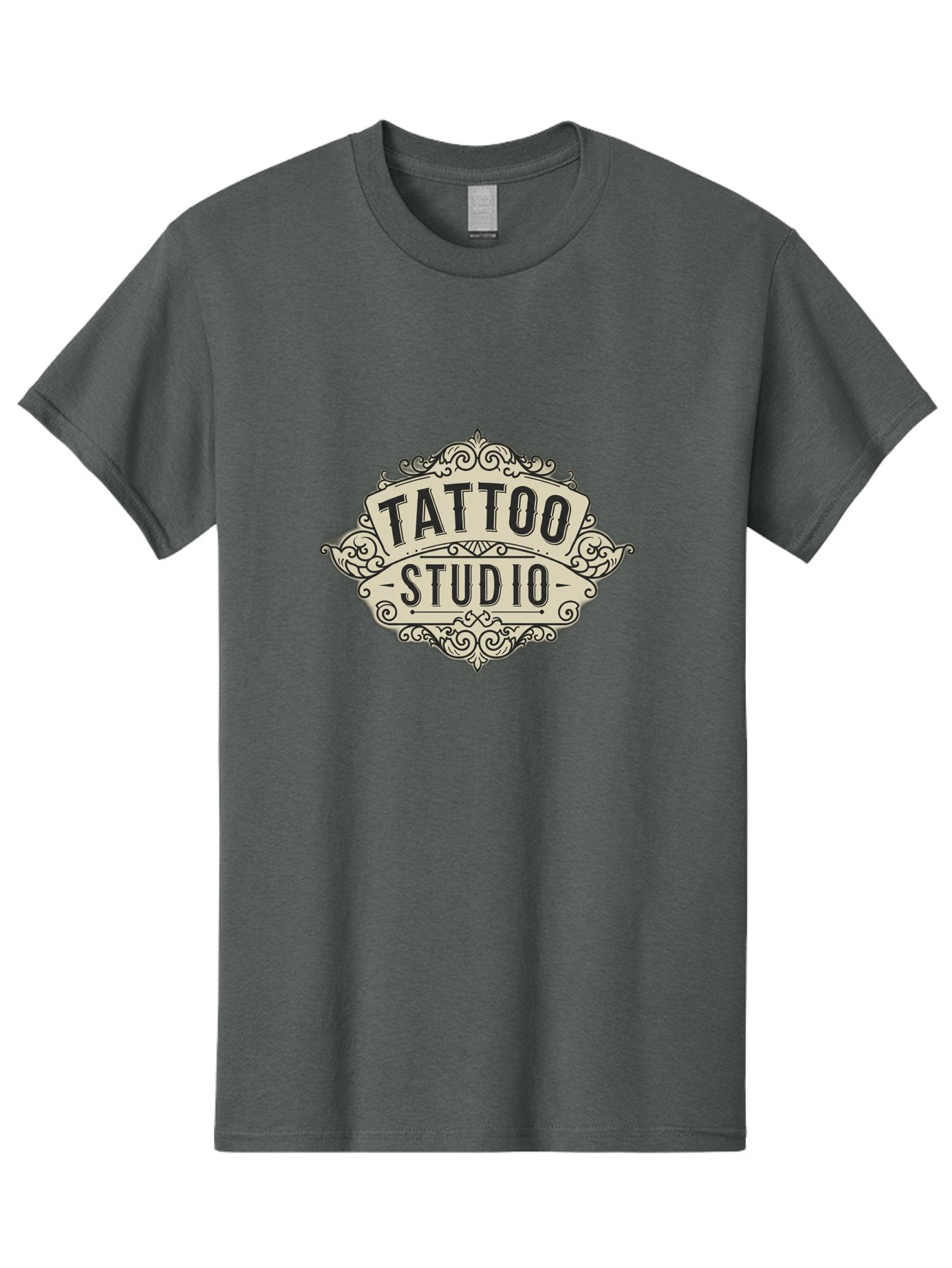 Tattoo-Studio-4 Men'S Graphic Tee, 100% Cotton, Comfortable Casual Summer Wear, Machine Washable, Tattoo Studio, Vintage Logo, Ornate Design, Black And White, Tattoo Art, Body Art, Tattoo Parlor, Ink Studio Bad818 3