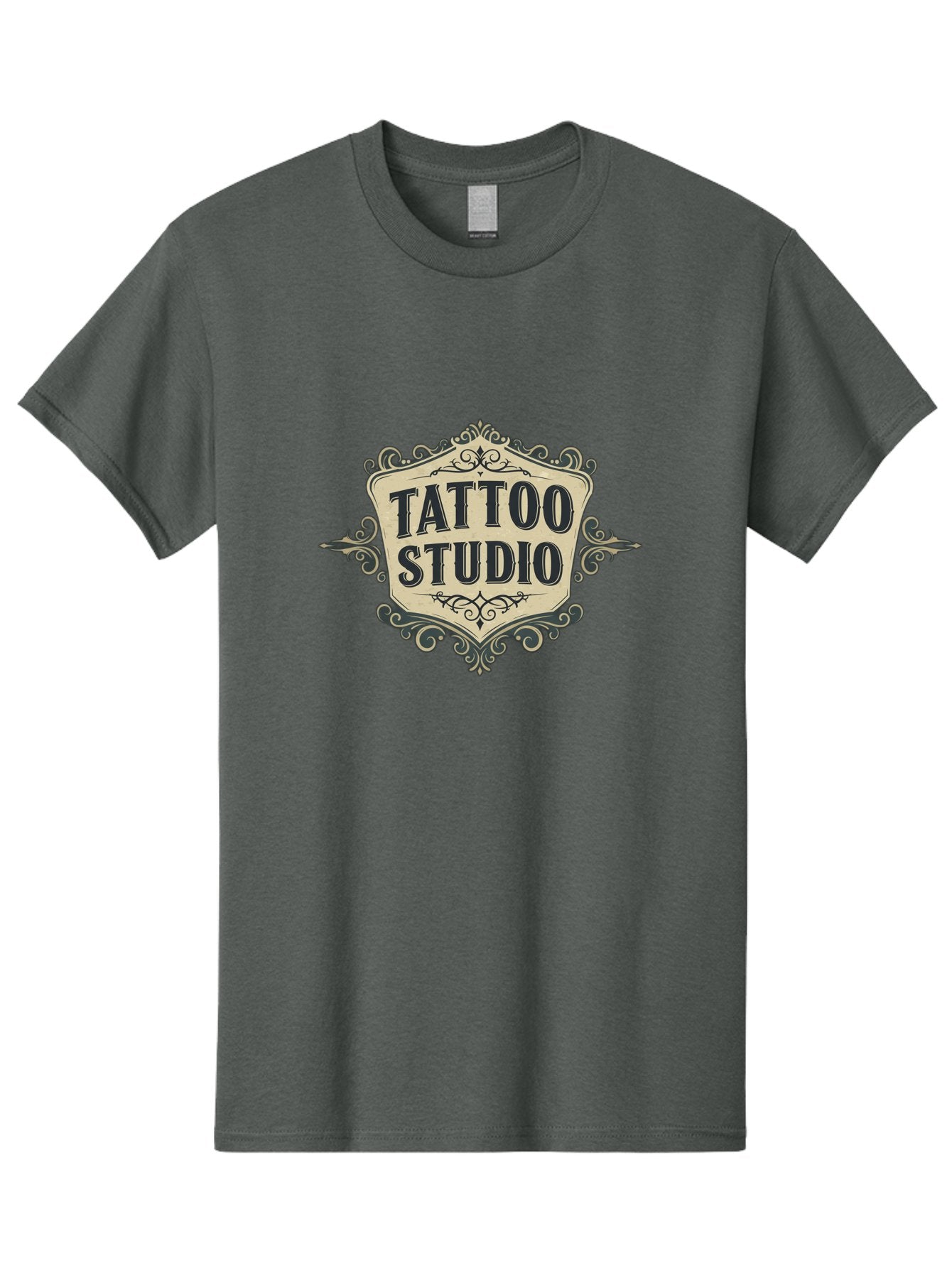 Tattoo-Studio-5 Men'S Graphic Tee, 100% Cotton, Comfortable Casual Summer Wear, Machine Washable, Tattoo Studio, Tattoo Art, Body Art, Ink Designs, Tattoo Parlor, Custom Tattoos, Intricate Details, Ornate Frames, Vintage Style Bad819 7