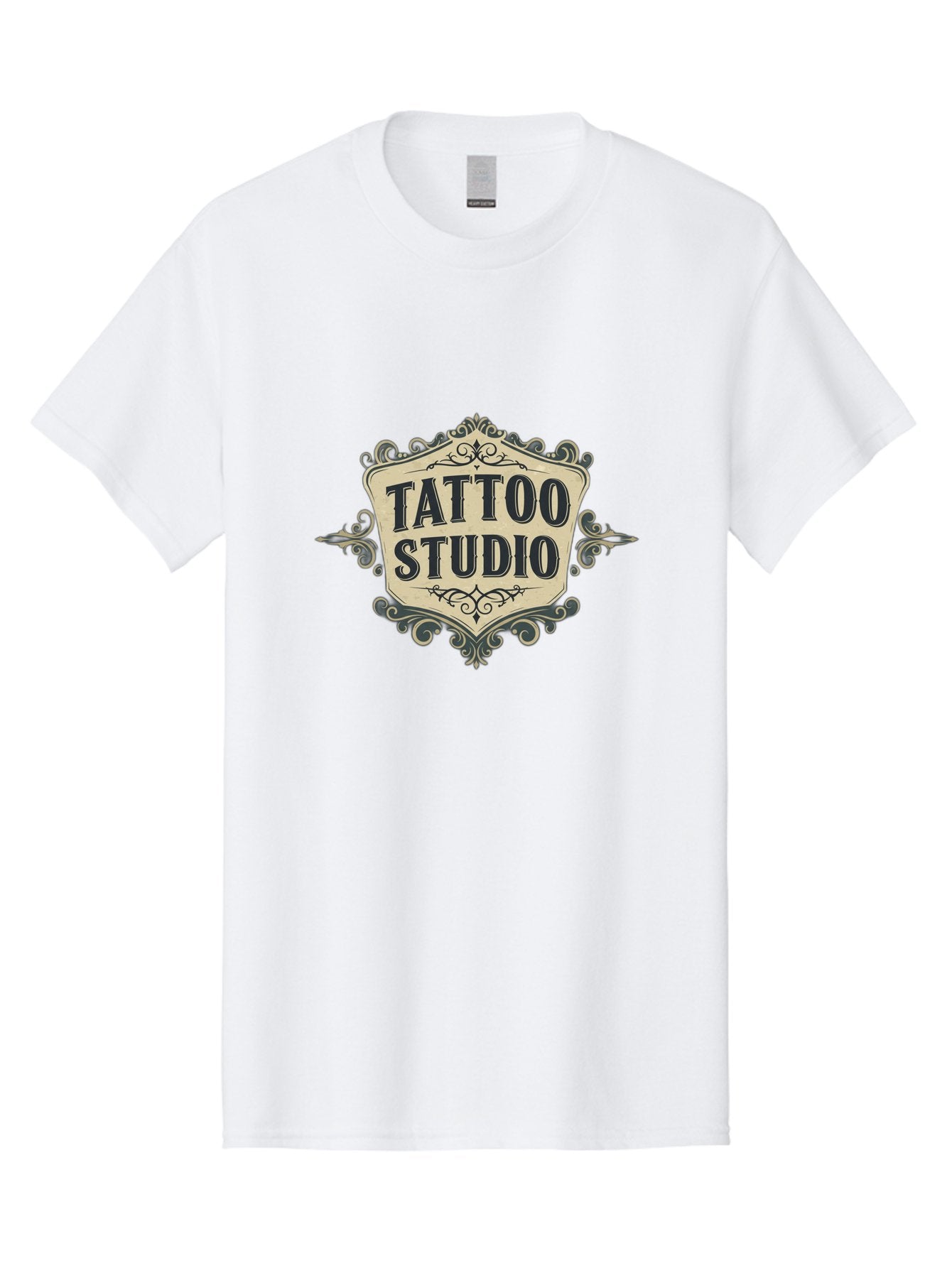 Tattoo-Studio-5 Men'S Graphic Tee, 100% Cotton, Comfortable Casual Summer Wear, Machine Washable, Tattoo Studio, Tattoo Art, Body Art, Ink Designs, Tattoo Parlor, Custom Tattoos, Intricate Details, Ornate Frames, Vintage Style Bad819 9