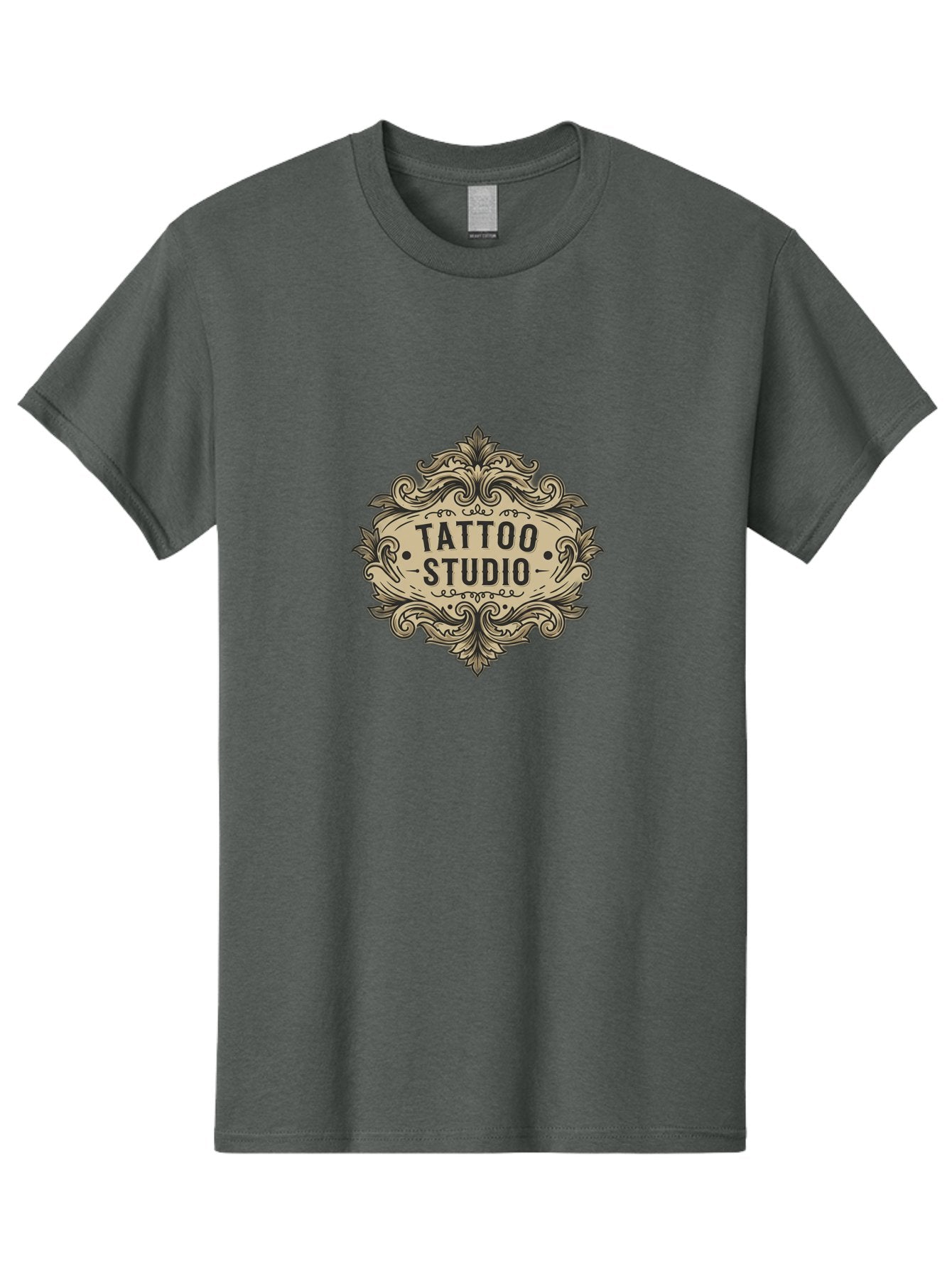Tattoo-Studio-7 Men'S Graphic Tee, 100% Cotton, Comfortable Casual Summer Wear, Machine Washable, Tattoo Studio Logo, Vintage Design, Ornate Graphics, Classic Typography, Body Art, Tattoo Parlor, Intricate Details, Tattoo Artists Bad821 3