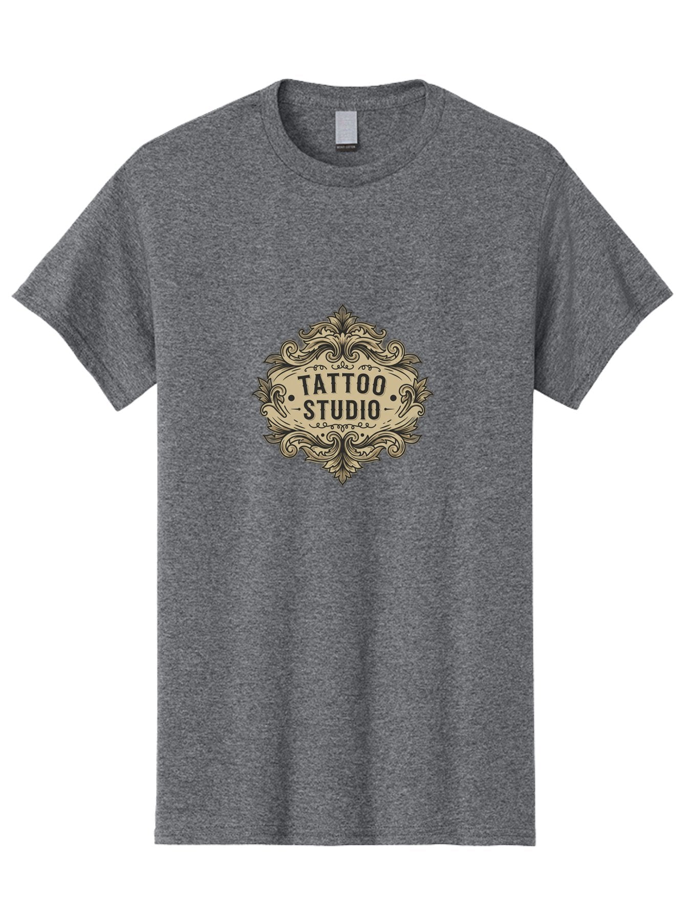Tattoo-Studio-7 Men'S Graphic Tee, 100% Cotton, Comfortable Casual Summer Wear, Machine Washable, Tattoo Studio Logo, Vintage Design, Ornate Graphics, Classic Typography, Body Art, Tattoo Parlor, Intricate Details, Tattoo Artists Bad821 8