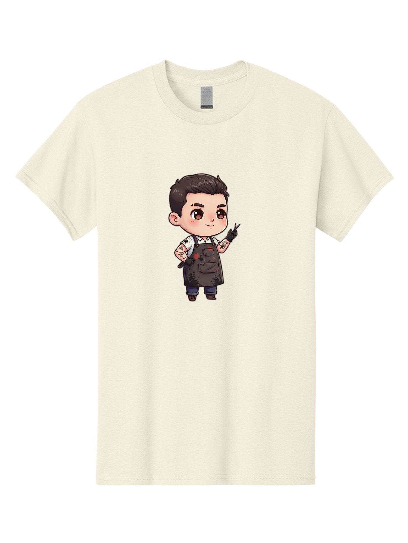 Tattooed-Barber-Boy Men'S Graphic Tee, 100% Cotton, Comfortable Casual Summer Wear, Machine Washable, Barber Character, Tattooed Arms, Cool Barber, Haircut Illustration, Stylish Hairdresser, Cartoon Barber, Trendy Tattoo Art, Grooming Expert Bad823 14