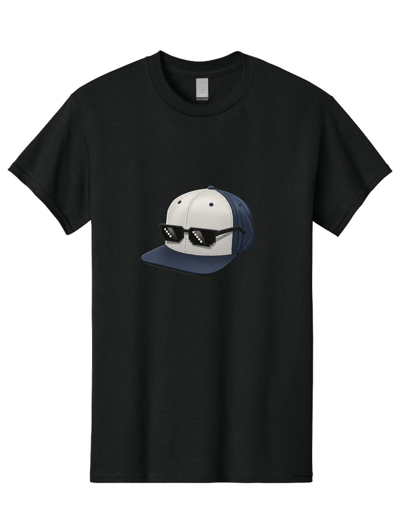 Thug-Life-Cap Men'S Graphic Tee, 100% Cotton, Comfortable Casual Summer Wear, Machine Washable, Baseball Cap, Thug Life, Pixelated Sunglasses, Trendy Fashion, Streetwear Style, Cool Accessories, Urban Clothing, Casual Wear, Modern Design, Bad839 7