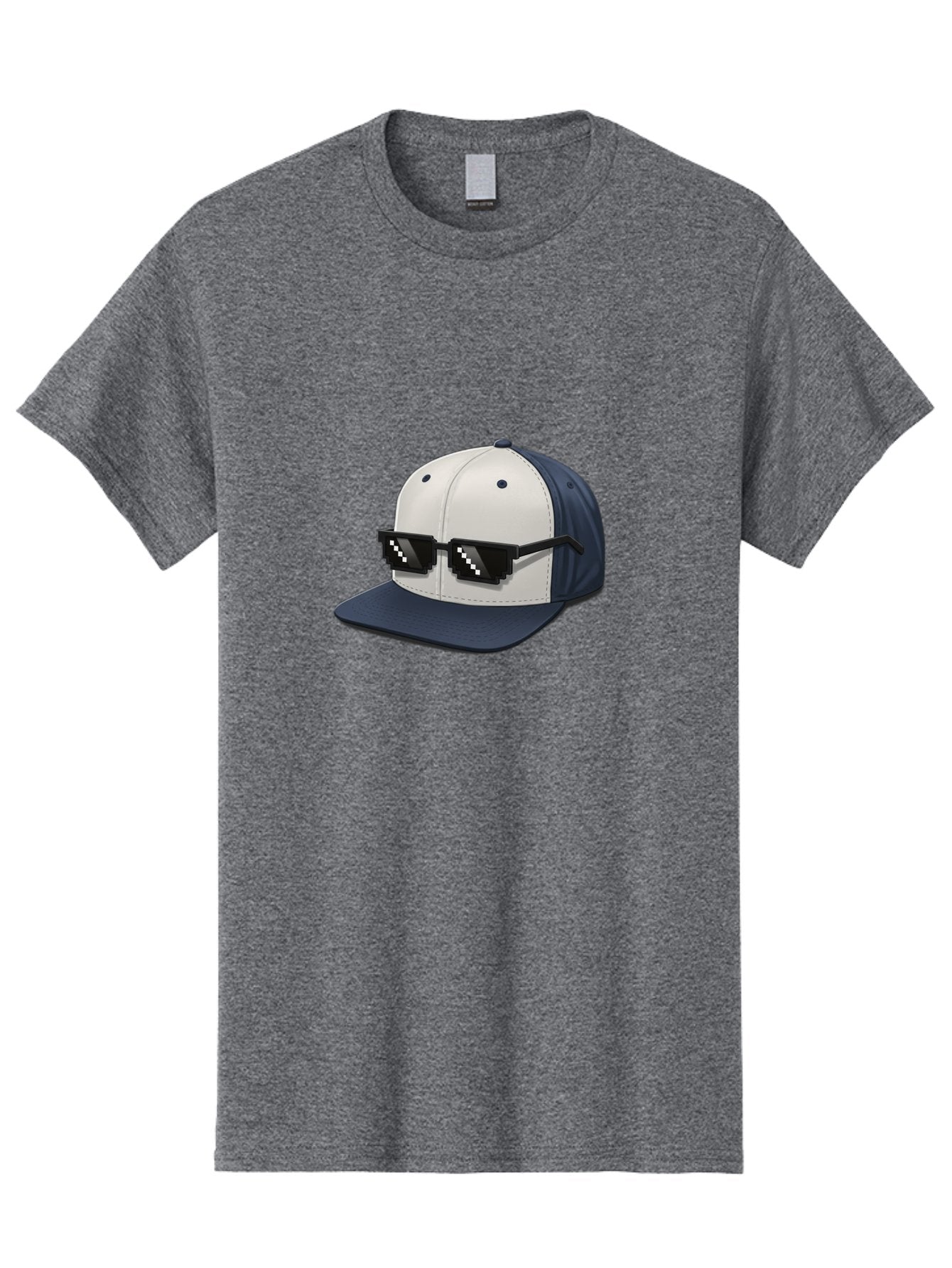 Thug-Life-Cap Men'S Graphic Tee, 100% Cotton, Comfortable Casual Summer Wear, Machine Washable, Baseball Cap, Thug Life, Pixelated Sunglasses, Trendy Fashion, Streetwear Style, Cool Accessories, Urban Clothing, Casual Wear, Modern Design, Bad839 10