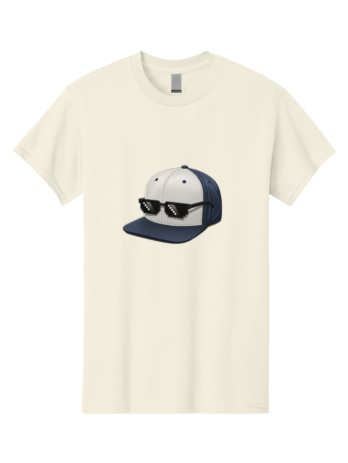 Thug-Life-Cap Men'S Graphic Tee, 100% Cotton, Comfortable Casual Summer Wear, Machine Washable, Baseball Cap, Thug Life, Pixelated Sunglasses, Trendy Fashion, Streetwear Style, Cool Accessories, Urban Clothing, Casual Wear, Modern Design, Bad839 4