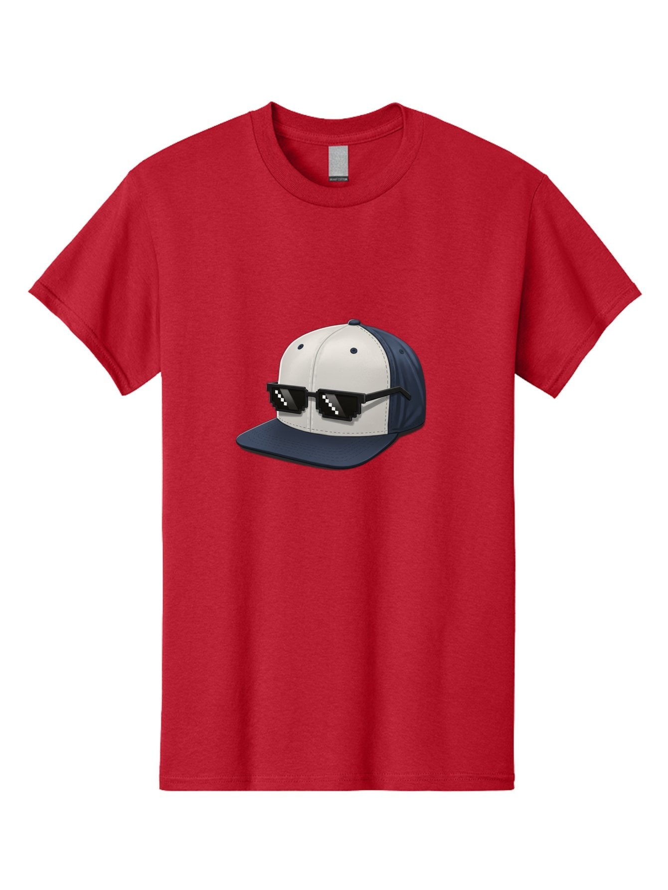 Thug-Life-Cap Men'S Graphic Tee, 100% Cotton, Comfortable Casual Summer Wear, Machine Washable, Baseball Cap, Thug Life, Pixelated Sunglasses, Trendy Fashion, Streetwear Style, Cool Accessories, Urban Clothing, Casual Wear, Modern Design, Bad839 15