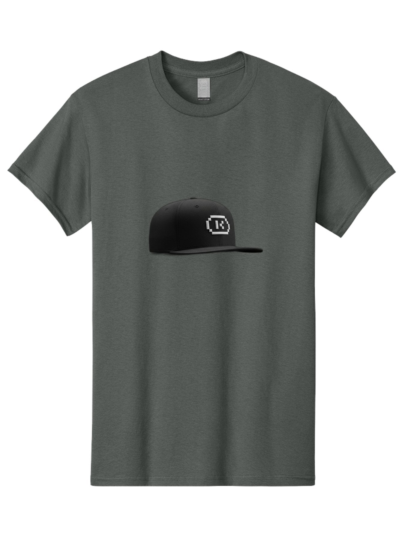 Tk-Baseball-Hat Men'S Graphic Tee, 100% Cotton, Comfortable Casual Summer Wear, Machine Washable, Black Baseball Cap, Pixel Art Logo, White 'R' Emblem, Trendy Headwear, Streetwear Fashion, Casual Style, Urban Apparel, Gamer Accessories, Bad845 9