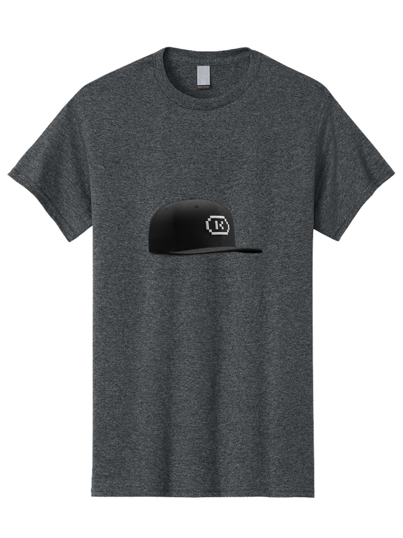 Tk-Baseball-Hat Men'S Graphic Tee, 100% Cotton, Comfortable Casual Summer Wear, Machine Washable, Black Baseball Cap, Pixel Art Logo, White 'R' Emblem, Trendy Headwear, Streetwear Fashion, Casual Style, Urban Apparel, Gamer Accessories, Bad845 8