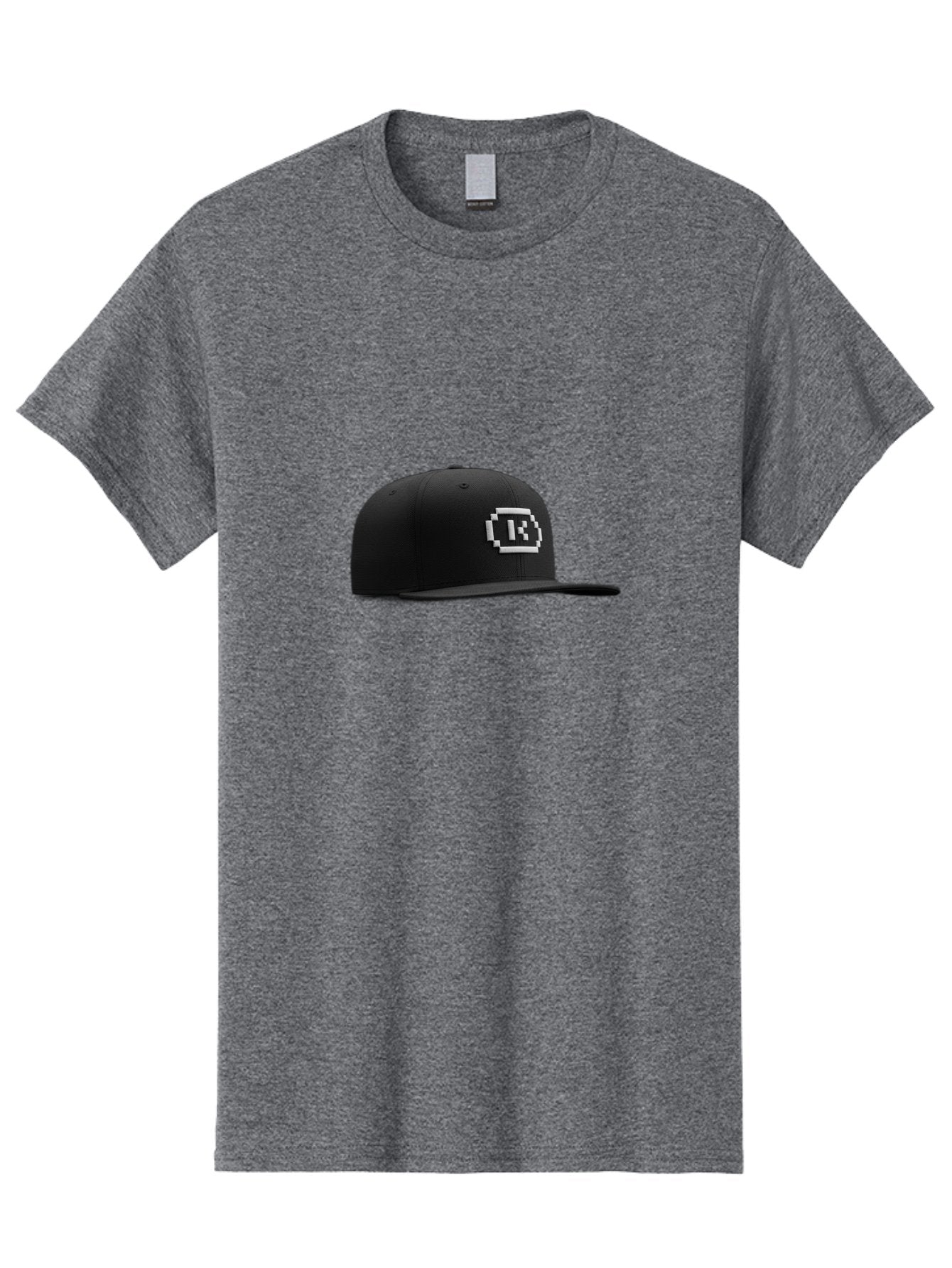 Tk-Baseball-Hat Men'S Graphic Tee, 100% Cotton, Comfortable Casual Summer Wear, Machine Washable, Black Baseball Cap, Pixel Art Logo, White 'R' Emblem, Trendy Headwear, Streetwear Fashion, Casual Style, Urban Apparel, Gamer Accessories, Bad845 6