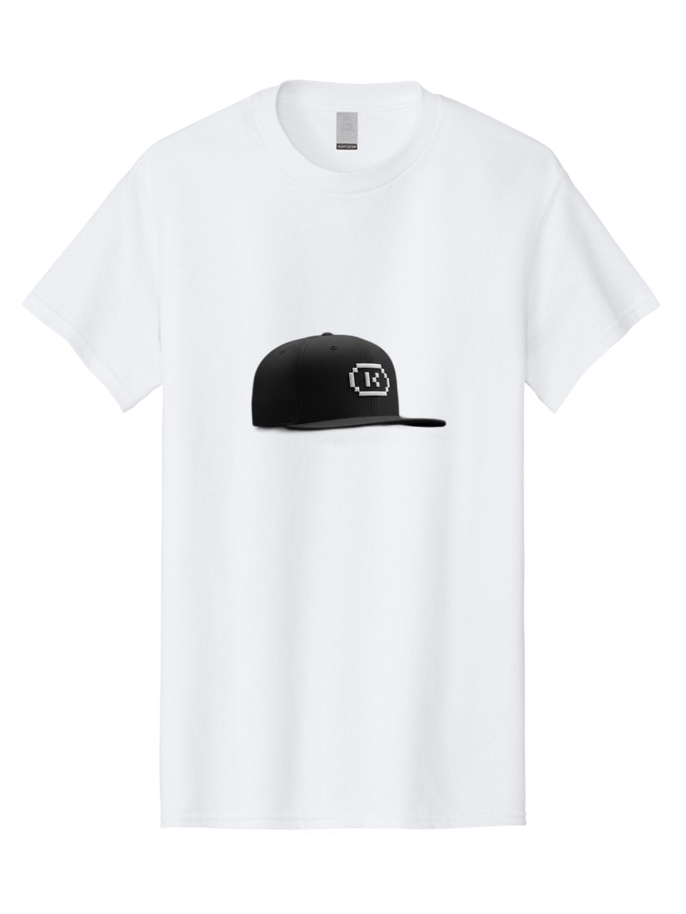 Tk-Baseball-Hat Men'S Graphic Tee, 100% Cotton, Comfortable Casual Summer Wear, Machine Washable, Black Baseball Cap, Pixel Art Logo, White 'R' Emblem, Trendy Headwear, Streetwear Fashion, Casual Style, Urban Apparel, Gamer Accessories, Bad845 12