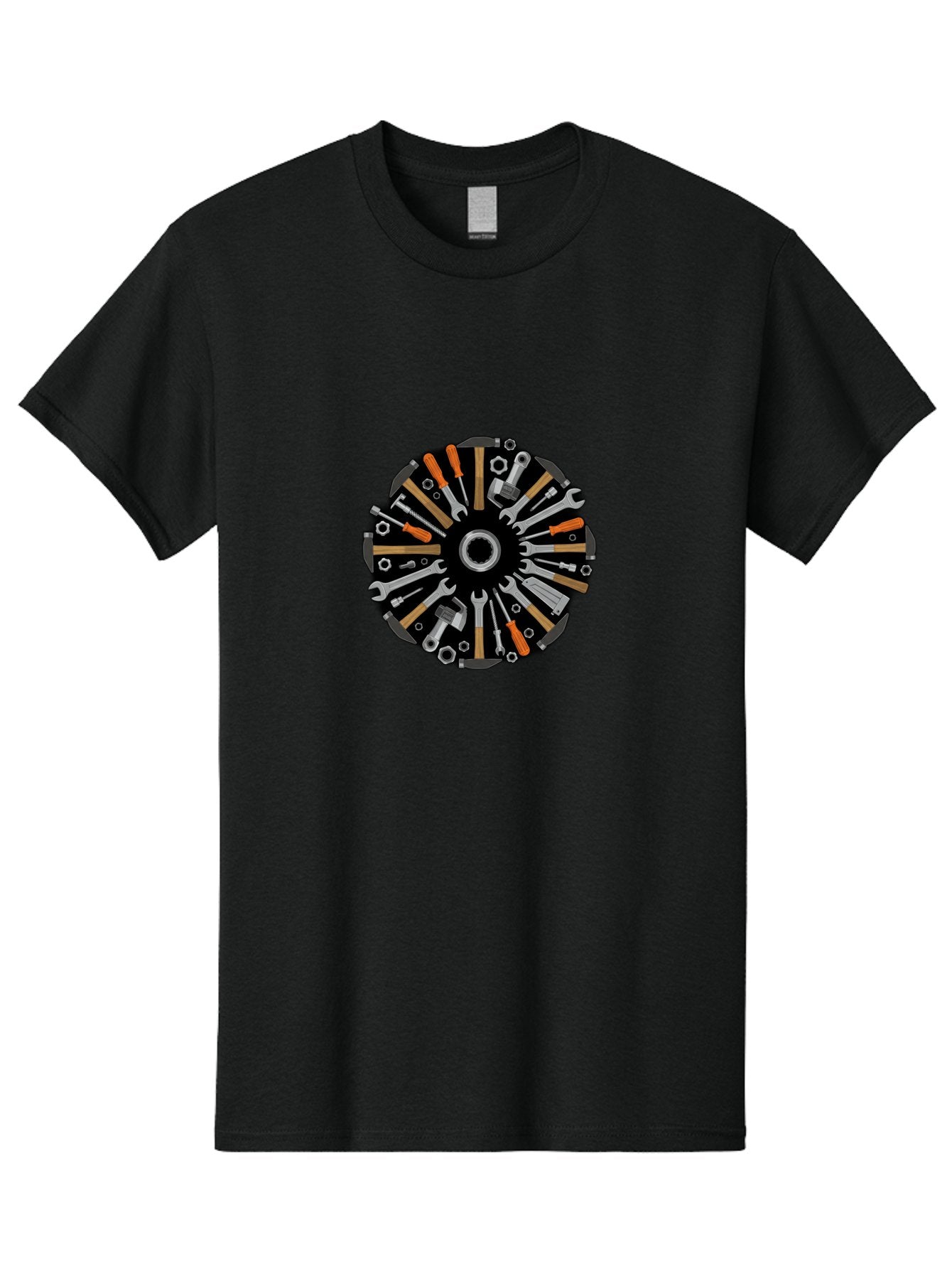 Tool-Wheel Men'S Graphic Tee, 100% Cotton, Comfortable Casual Summer Wear, Machine Washable, Wrenches, Screwdrivers, Pliers, Hand Tools, Diy, Toolbox, Hardware, Mechanics, Repair, Maintenance Bad846 5