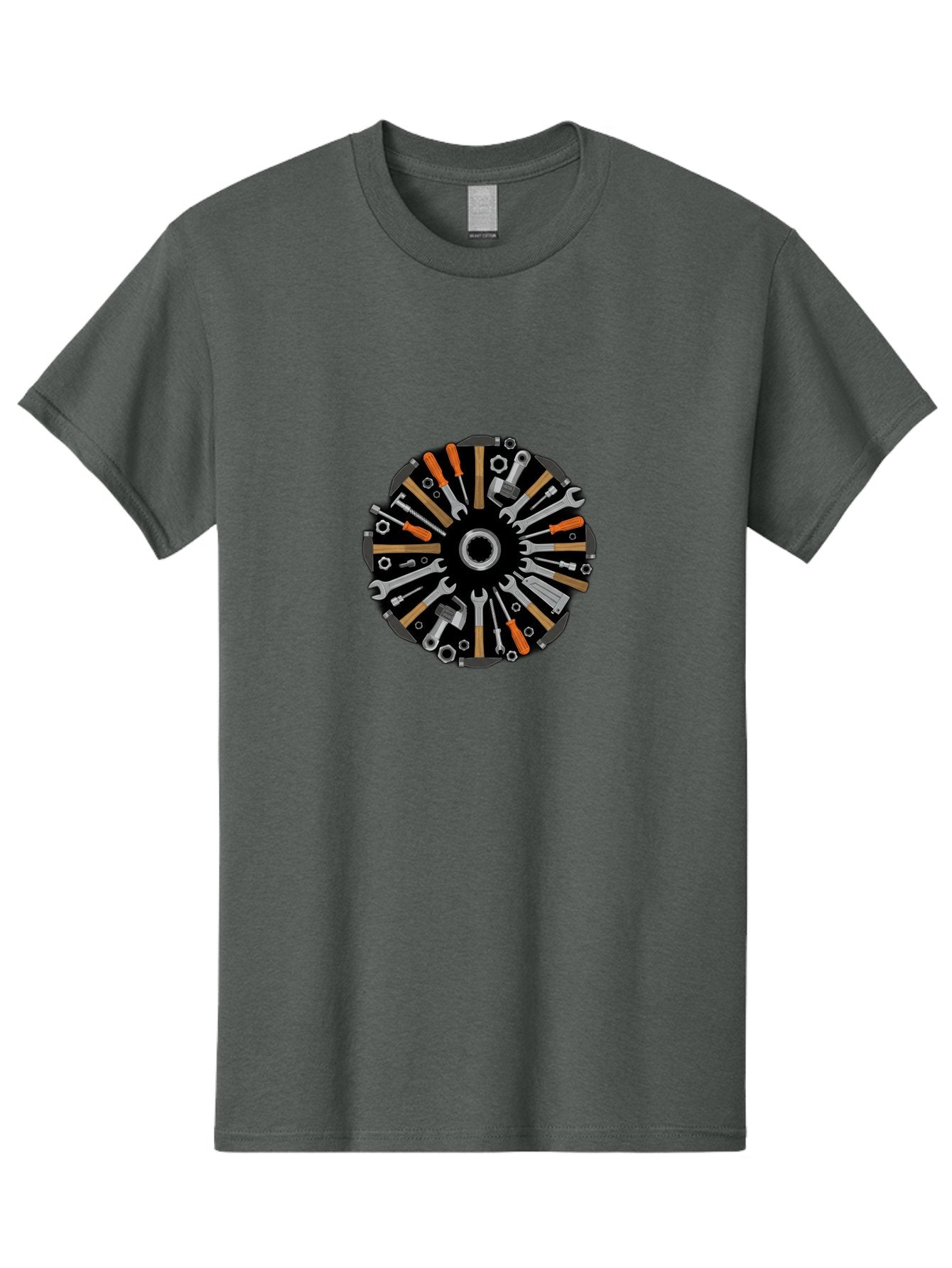 Tool-Wheel Men'S Graphic Tee, 100% Cotton, Comfortable Casual Summer Wear, Machine Washable, Wrenches, Screwdrivers, Pliers, Hand Tools, Diy, Toolbox, Hardware, Mechanics, Repair, Maintenance Bad846 15