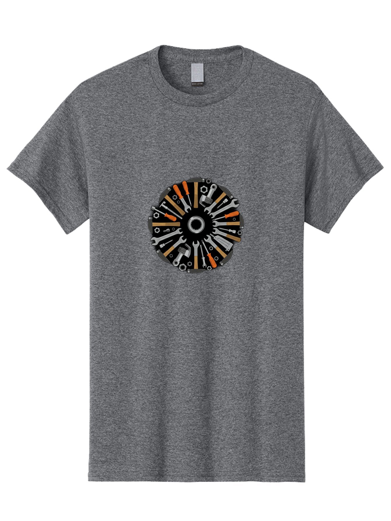 Tool-Wheel Men'S Graphic Tee, 100% Cotton, Comfortable Casual Summer Wear, Machine Washable, Wrenches, Screwdrivers, Pliers, Hand Tools, Diy, Toolbox, Hardware, Mechanics, Repair, Maintenance Bad846 12