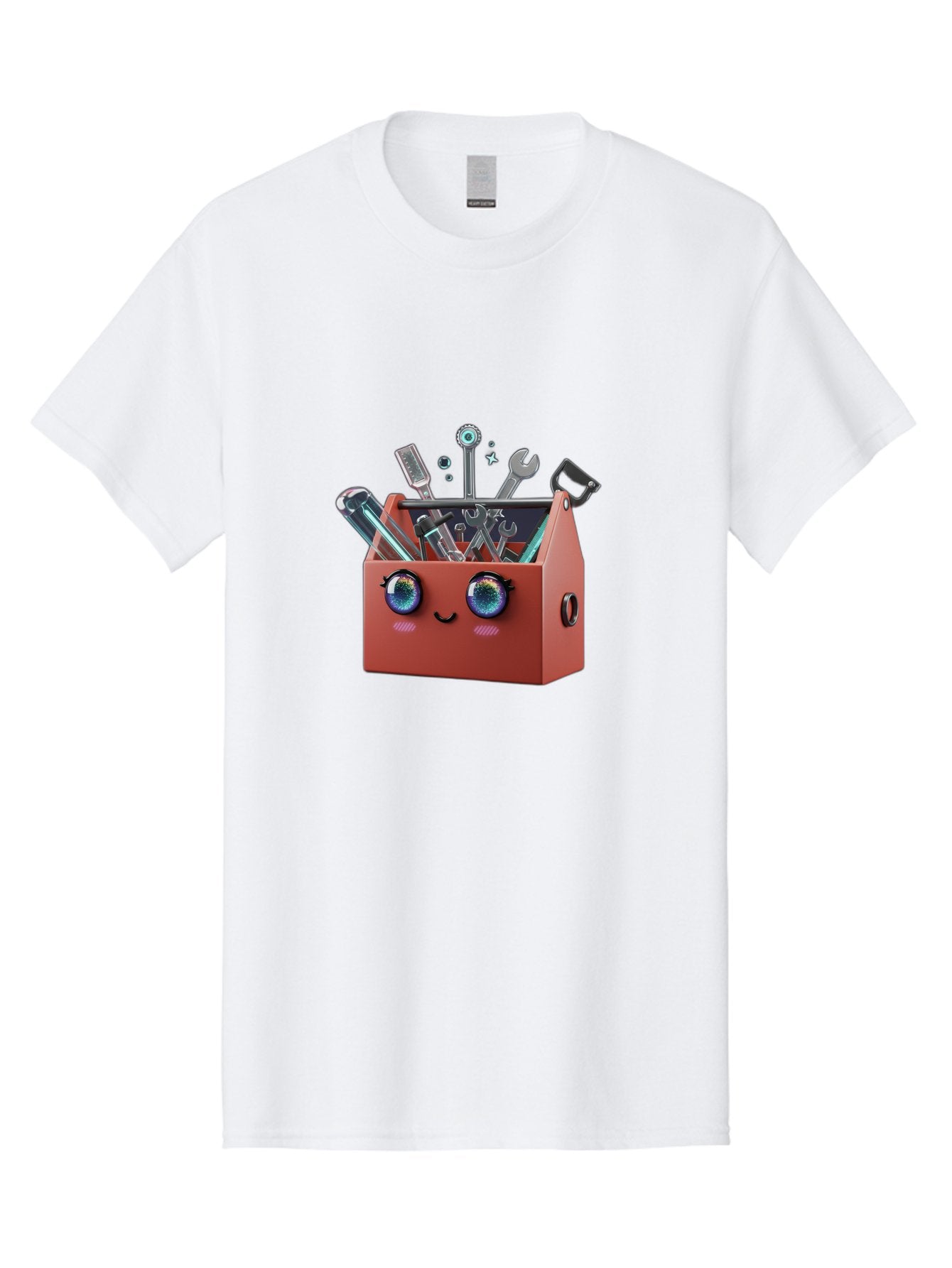 Toolbox-2 Men'S Graphic Tee, 100% Cotton, Comfortable Casual Summer Wear, Machine Washable, Tool Box With Face, Cartoon Tool Box, Toolbox With Tools, Wrenches And Screwdrivers, Diy, Handyman, Repair, Maintenance, Colorful Eyes Bad848 15