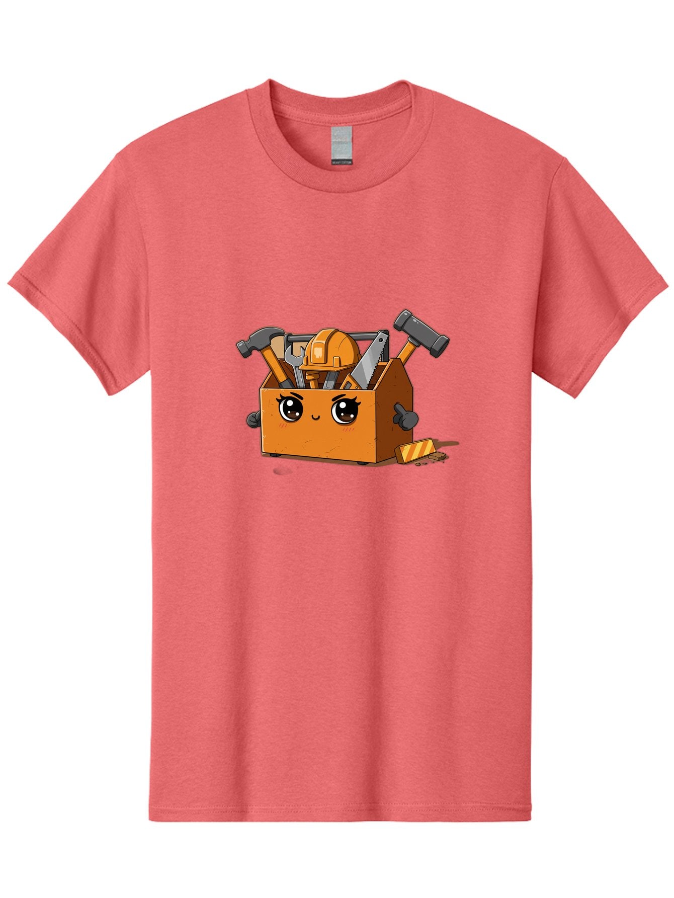 Toolbox-3 Men'S Graphic Tee, 100% Cotton, Comfortable Casual Summer Wear, Machine Washable, Toolbox With Tools, Cartoon Style, Adorable Character, Hammer, Saw, Wrench, Hard Hat, Diy, Handyman, Construction Equipment, Cartoon Character Bad849 5
