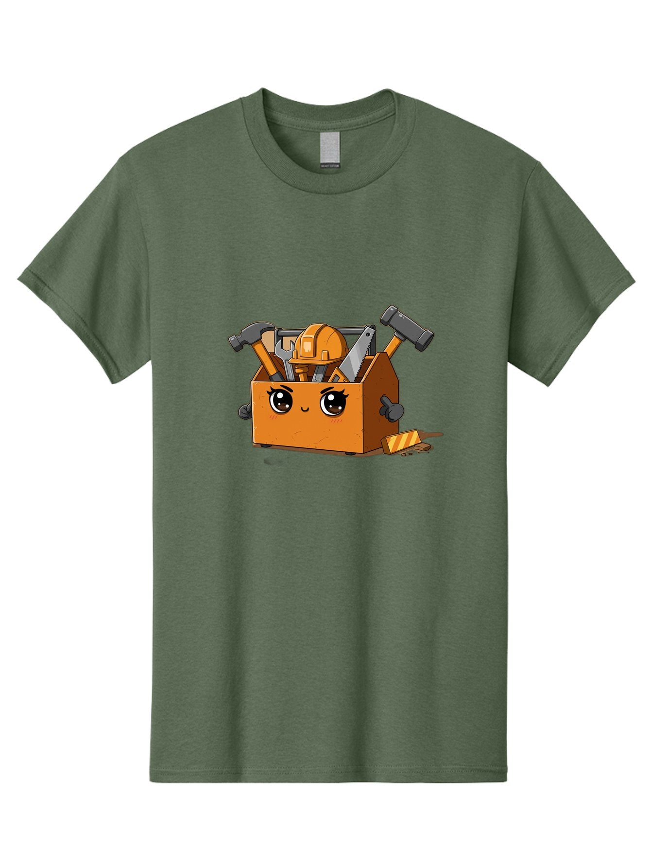 Toolbox-3 Men'S Graphic Tee, 100% Cotton, Comfortable Casual Summer Wear, Machine Washable, Toolbox With Tools, Cartoon Style, Adorable Character, Hammer, Saw, Wrench, Hard Hat, Diy, Handyman, Construction Equipment, Cartoon Character Bad849 11