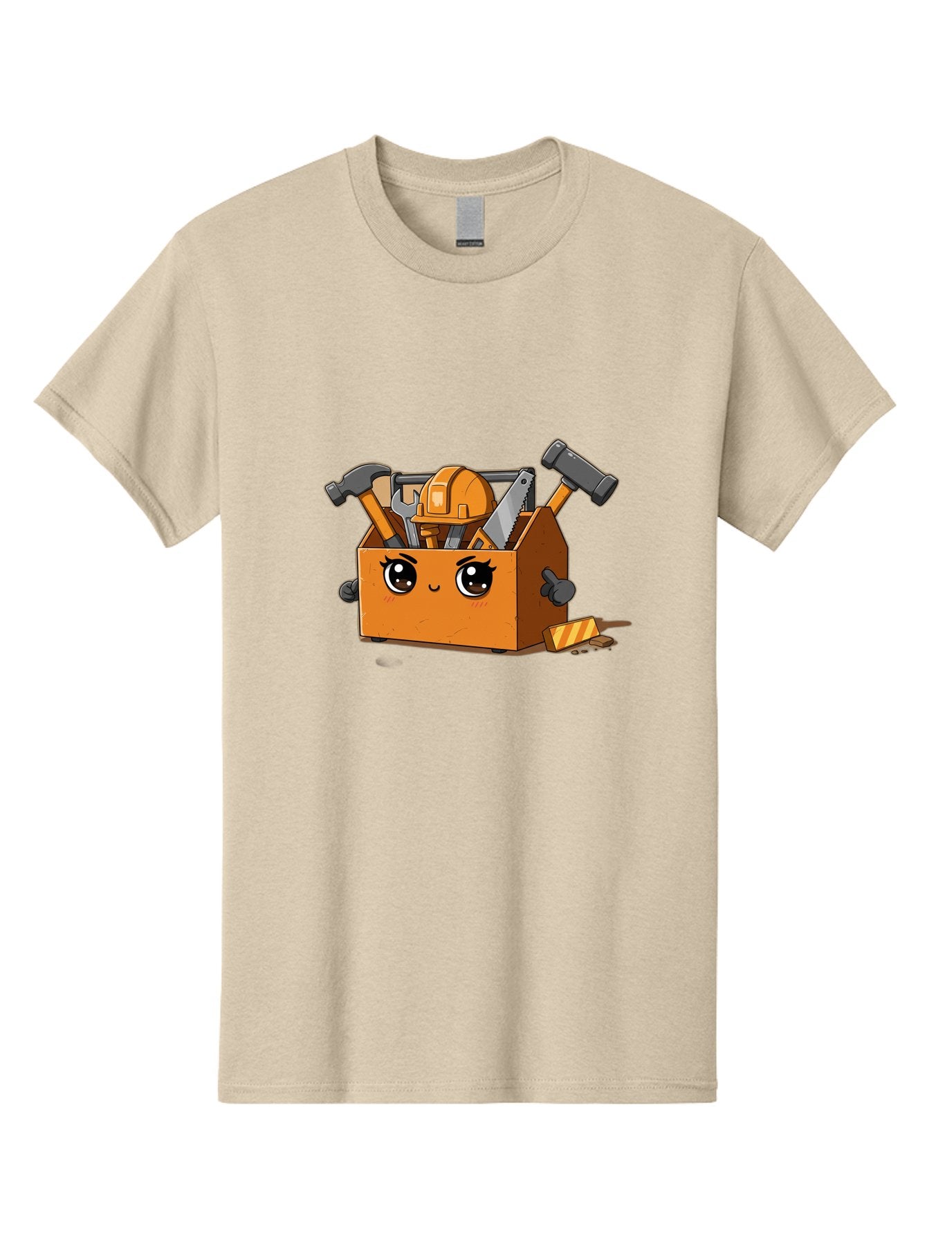 Toolbox-3 Men'S Graphic Tee, 100% Cotton, Comfortable Casual Summer Wear, Machine Washable, Toolbox With Tools, Cartoon Style, Adorable Character, Hammer, Saw, Wrench, Hard Hat, Diy, Handyman, Construction Equipment, Cartoon Character Bad849 13