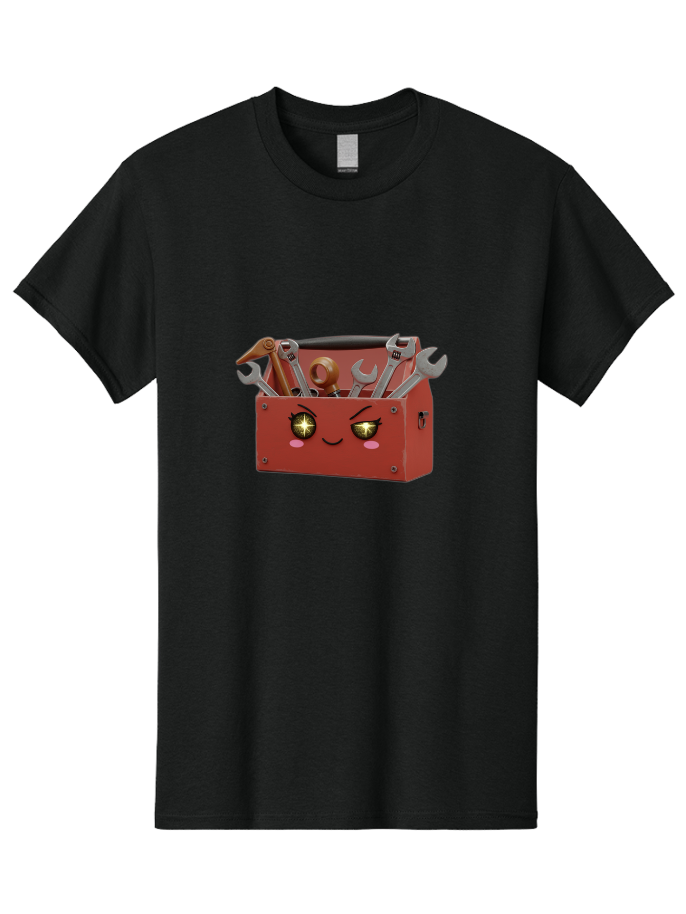 Toolbox-With-Wrenches-And-Pliers Men'S Graphic Tee, 100% Cotton, Comfortable Casual Summer Wear, Machine Washable, Cartoon Toolbox, Winking Face, Kawaii Style, Tools Inside, Wrenches, Spanner, Pliers, Repair Equipment, Diy, Mechanic, Handyman, Bad850 9
