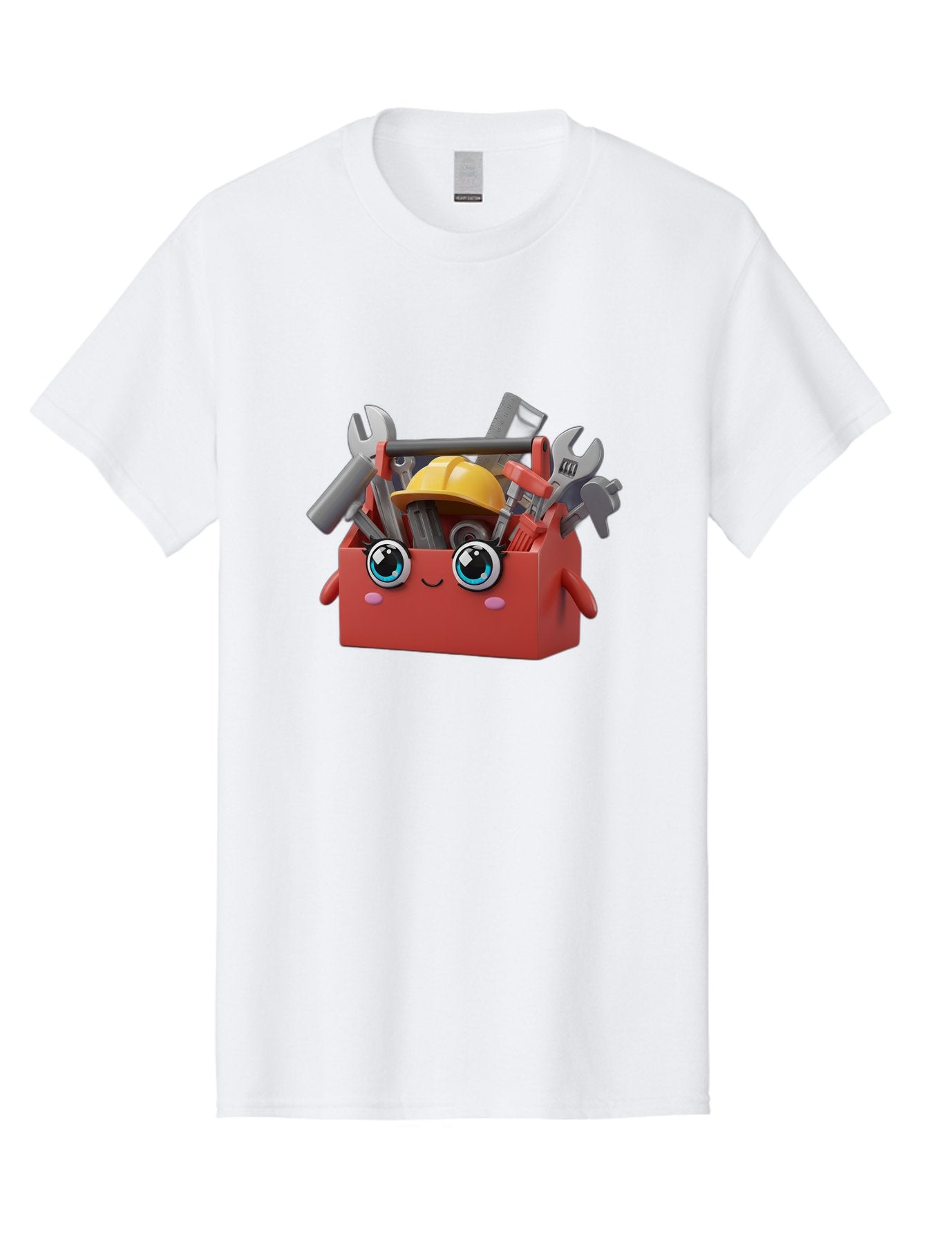 Toolbox Men'S Graphic Tee, 100% Cotton, Comfortable Casual Summer Wear, Machine Washable, Toolbox With Tools, Construction Equipment, Cartoon Character, 3D Illustration, Wrenches, Pliers, Hammer, Hard Hat, Diy Project, Handyman, Repair, Bad851 6
