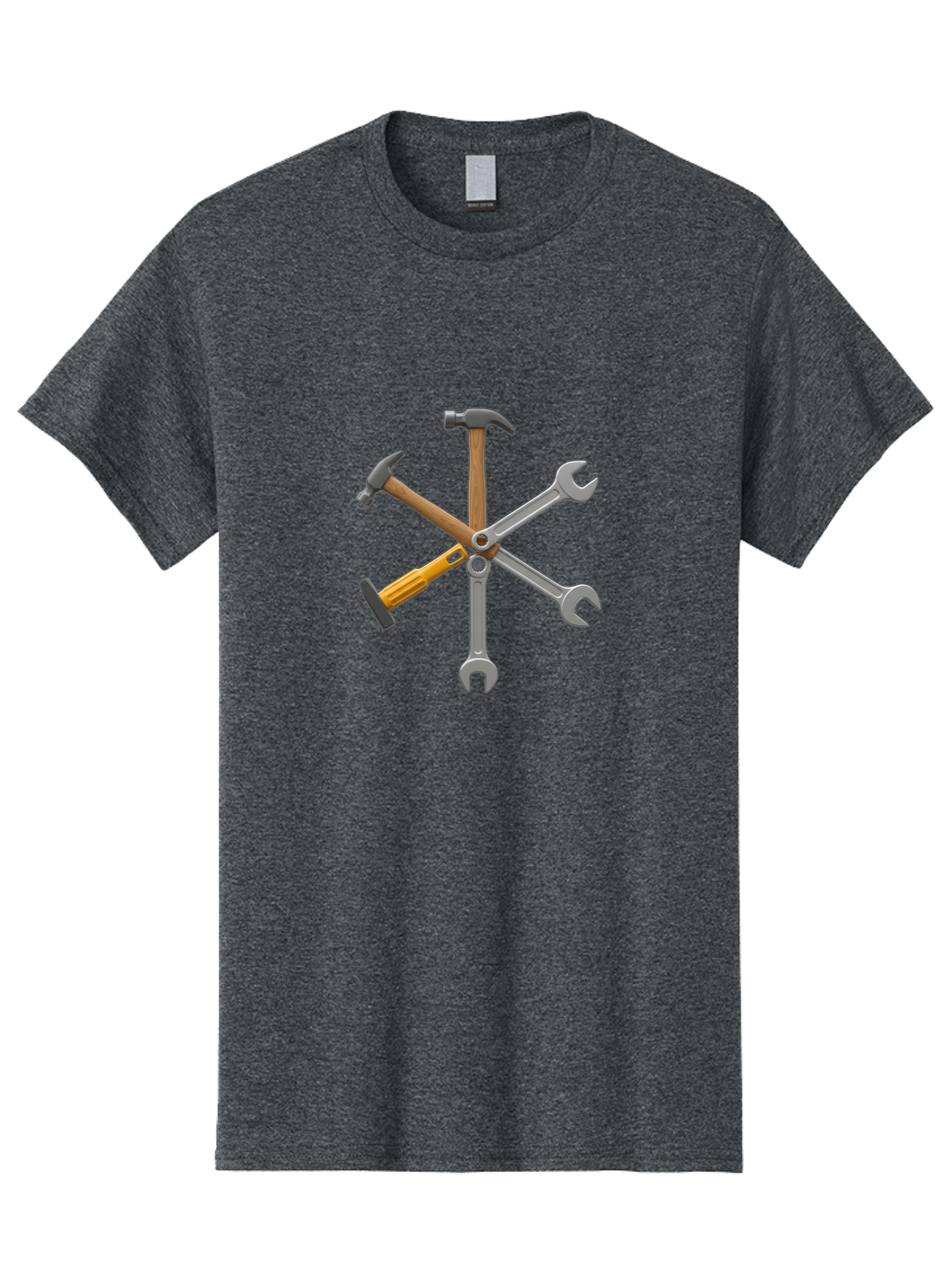 Tools Men'S Graphic Tee, 100% Cotton, Comfortable Casual Summer Wear, Machine Washable, Hammer, Screwdriver, Wrenches, Diy Tools, Hand Tools, Hardware, Toolset, Carpentry Tools, Construction Equipment, Repair Tools Bad853