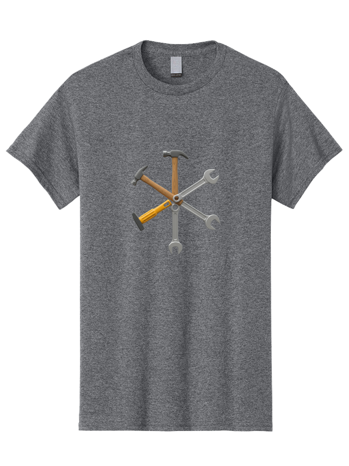 Tools Men'S Graphic Tee, 100% Cotton, Comfortable Casual Summer Wear, Machine Washable, Hammer, Screwdriver, Wrenches, Diy Tools, Hand Tools, Hardware, Toolset, Carpentry Tools, Construction Equipment, Repair Tools Bad853 3