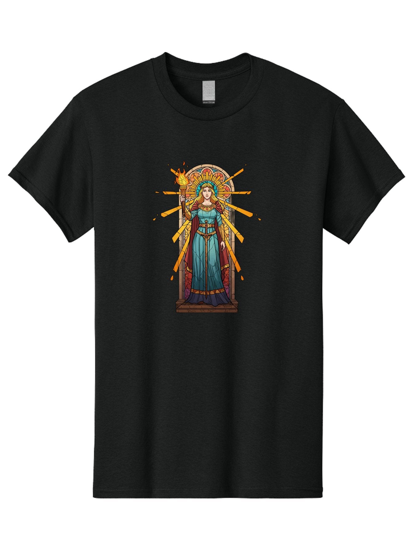 Torch-Lady Men'S Graphic Tee, 100% Cotton, Comfortable Casual Summer Wear, Machine Washable, Statue Of Liberty, Freedom Symbol, Torch Bearer, Stained Glass Art, Vintage Illustration, Liberty Personified, Woman With Torch Bad854 12