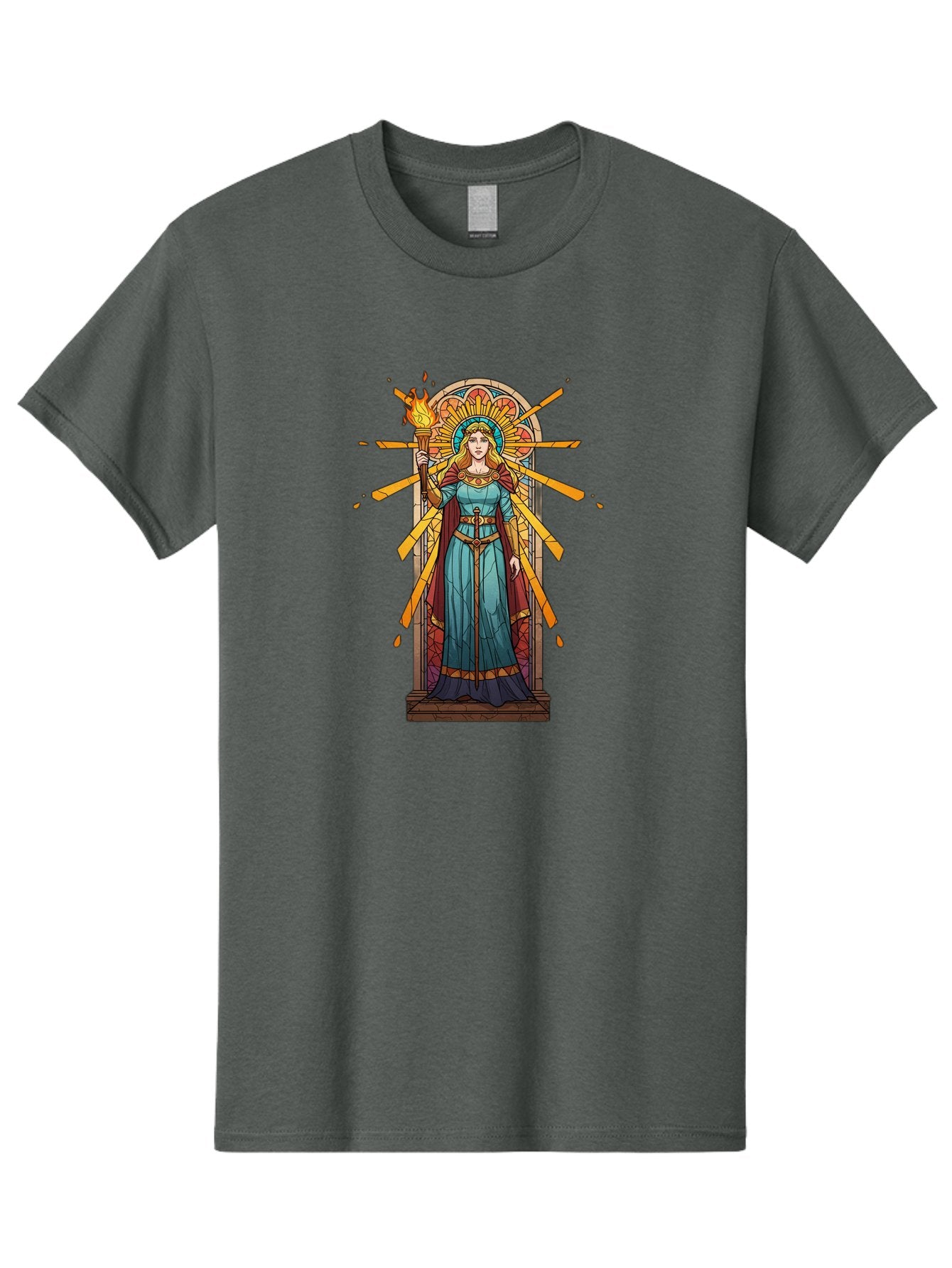Torch-Lady Men'S Graphic Tee, 100% Cotton, Comfortable Casual Summer Wear, Machine Washable, Statue Of Liberty, Freedom Symbol, Torch Bearer, Stained Glass Art, Vintage Illustration, Liberty Personified, Woman With Torch Bad854 15