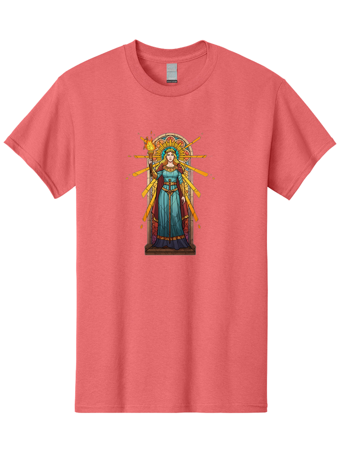 Torch-Lady Men'S Graphic Tee, 100% Cotton, Comfortable Casual Summer Wear, Machine Washable, Statue Of Liberty, Freedom Symbol, Torch Bearer, Stained Glass Art, Vintage Illustration, Liberty Personified, Woman With Torch Bad854 6