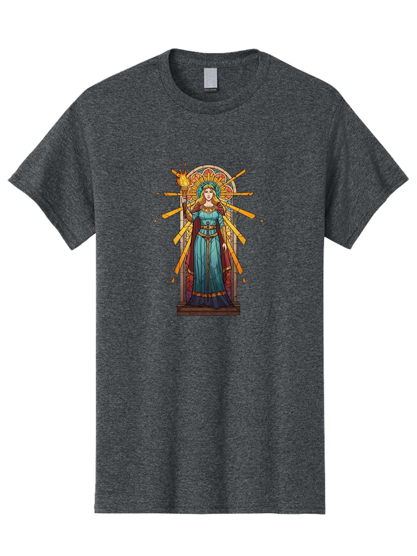 Torch-Lady Men'S Graphic Tee, 100% Cotton, Comfortable Casual Summer Wear, Machine Washable, Statue Of Liberty, Freedom Symbol, Torch Bearer, Stained Glass Art, Vintage Illustration, Liberty Personified, Woman With Torch Bad854 14