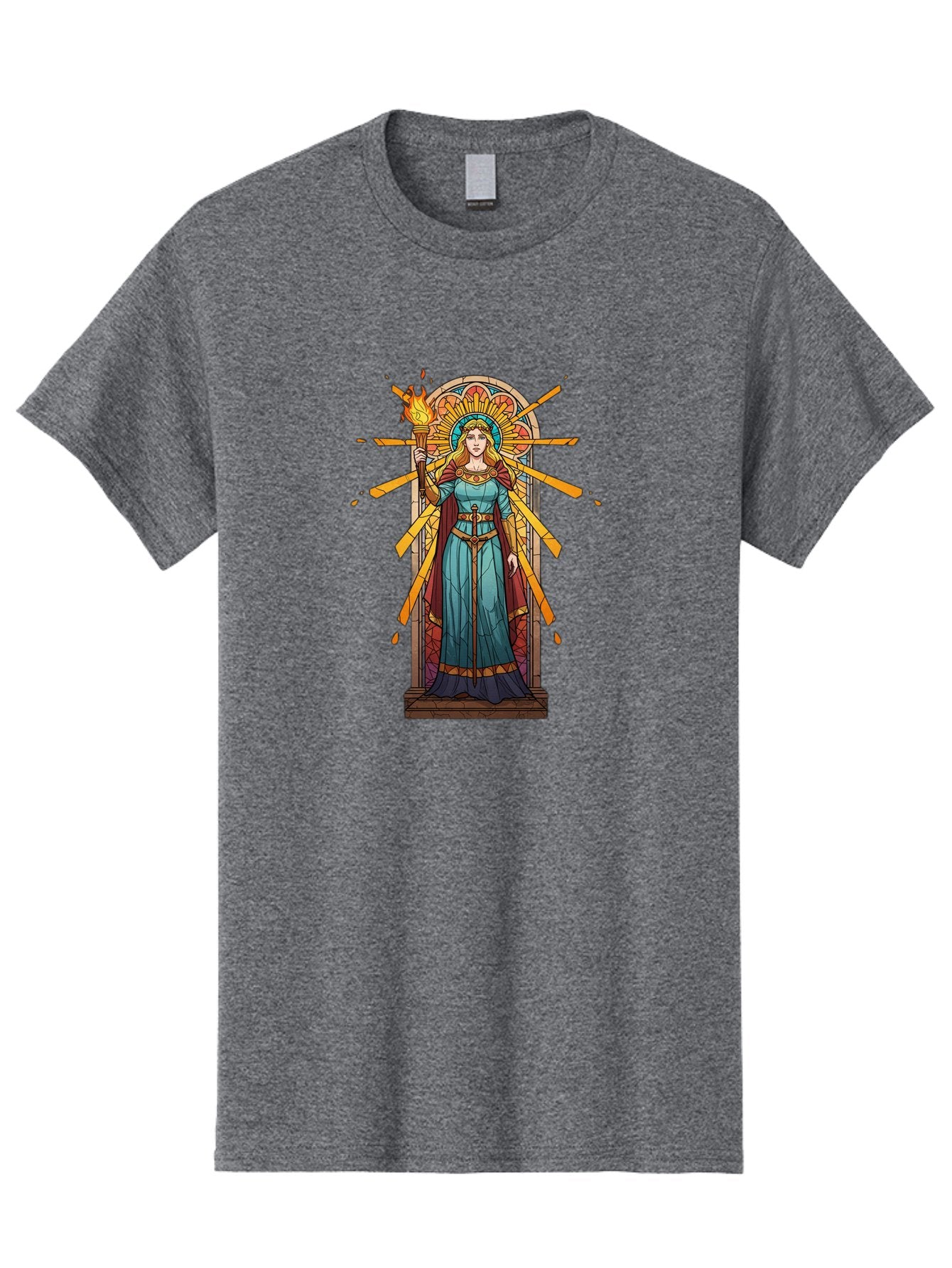 Torch-Lady Men'S Graphic Tee, 100% Cotton, Comfortable Casual Summer Wear, Machine Washable, Statue Of Liberty, Freedom Symbol, Torch Bearer, Stained Glass Art, Vintage Illustration, Liberty Personified, Woman With Torch Bad854 4