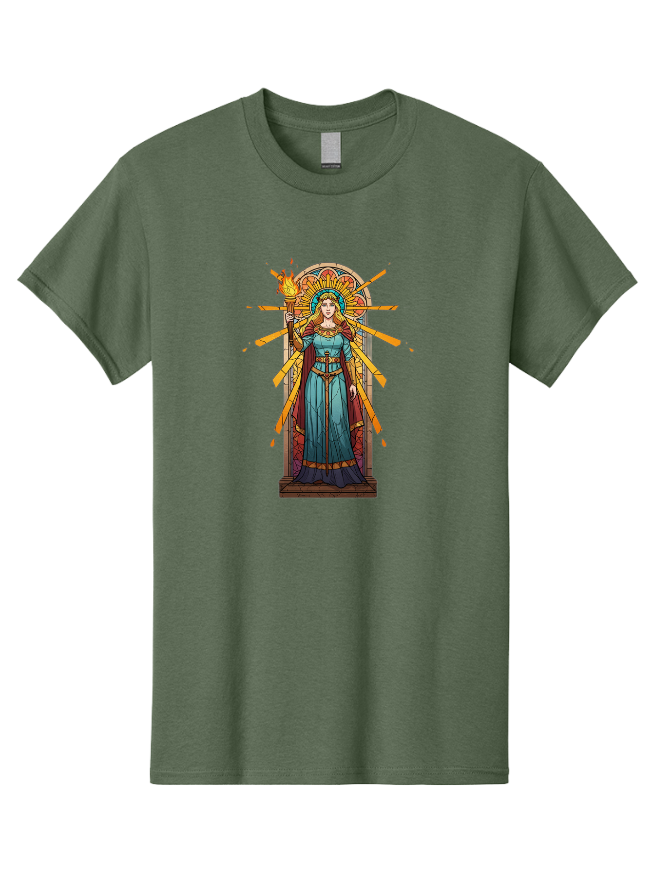 Torch-Lady Men'S Graphic Tee, 100% Cotton, Comfortable Casual Summer Wear, Machine Washable, Statue Of Liberty, Freedom Symbol, Torch Bearer, Stained Glass Art, Vintage Illustration, Liberty Personified, Woman With Torch Bad854 7