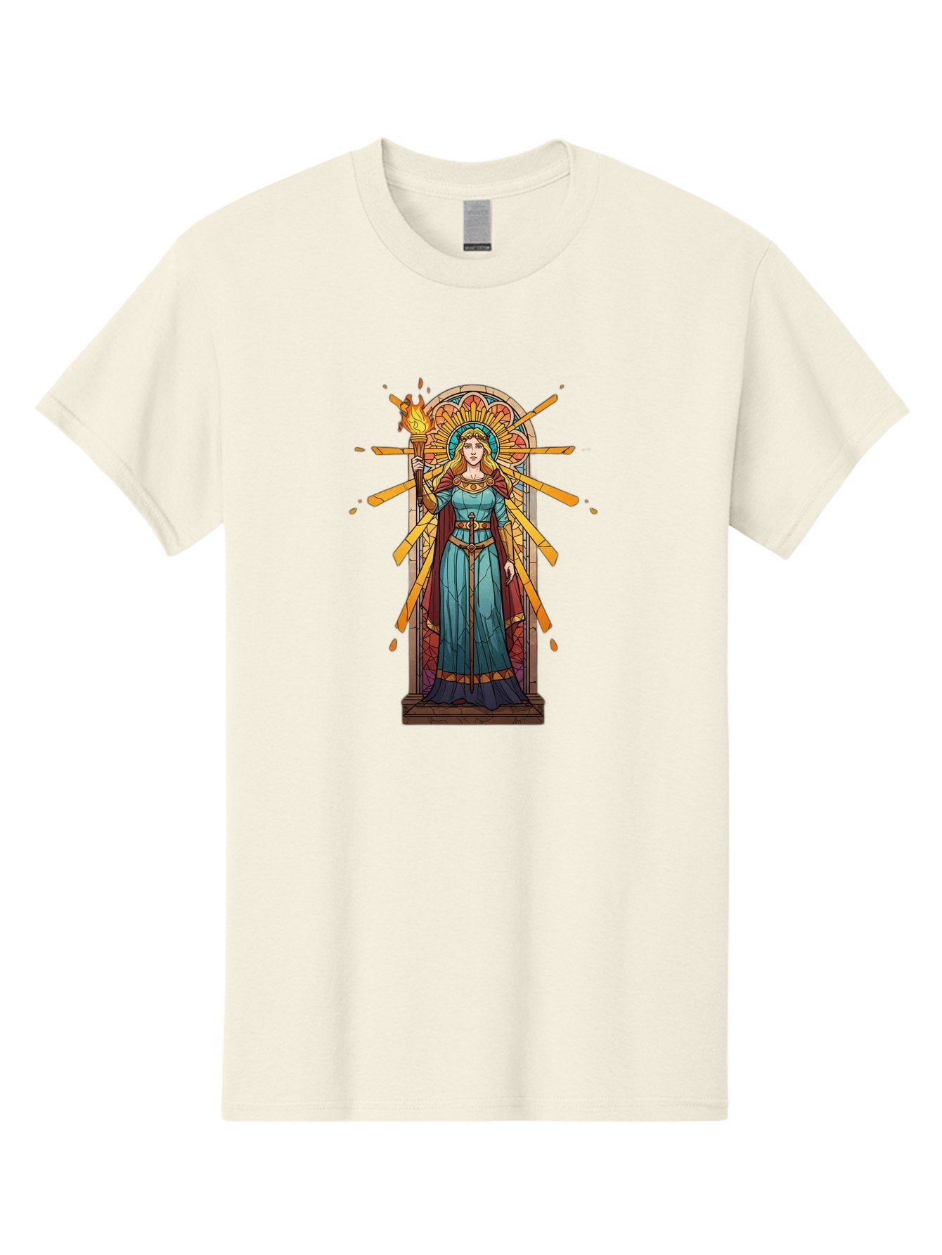 Torch-Lady Men'S Graphic Tee, 100% Cotton, Comfortable Casual Summer Wear, Machine Washable, Statue Of Liberty, Freedom Symbol, Torch Bearer, Stained Glass Art, Vintage Illustration, Liberty Personified, Woman With Torch Bad854 7