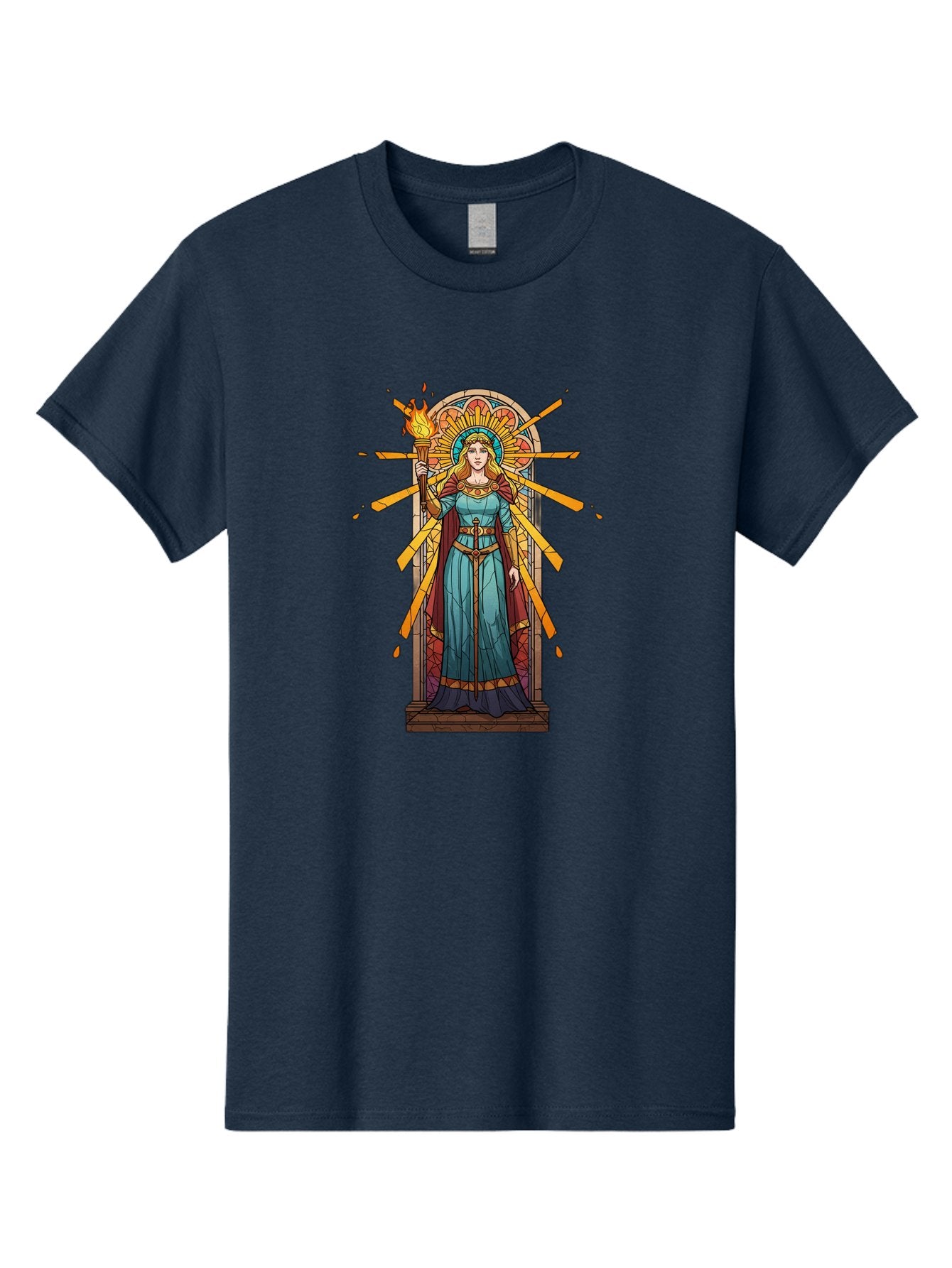 Torch-Lady Men'S Graphic Tee, 100% Cotton, Comfortable Casual Summer Wear, Machine Washable, Statue Of Liberty, Freedom Symbol, Torch Bearer, Stained Glass Art, Vintage Illustration, Liberty Personified, Woman With Torch Bad854 11