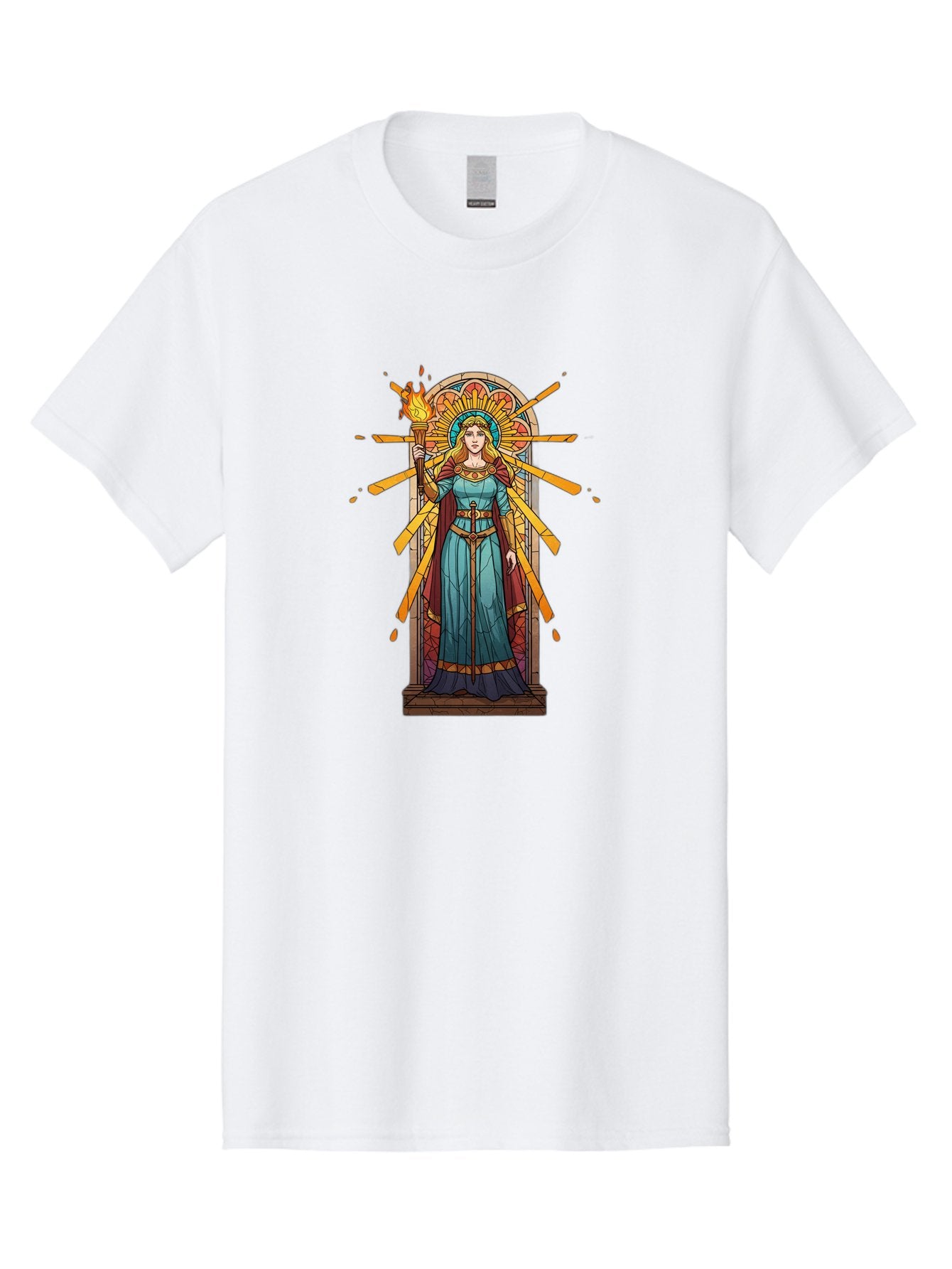 Torch-Lady Men'S Graphic Tee, 100% Cotton, Comfortable Casual Summer Wear, Machine Washable, Statue Of Liberty, Freedom Symbol, Torch Bearer, Stained Glass Art, Vintage Illustration, Liberty Personified, Woman With Torch Bad854 10