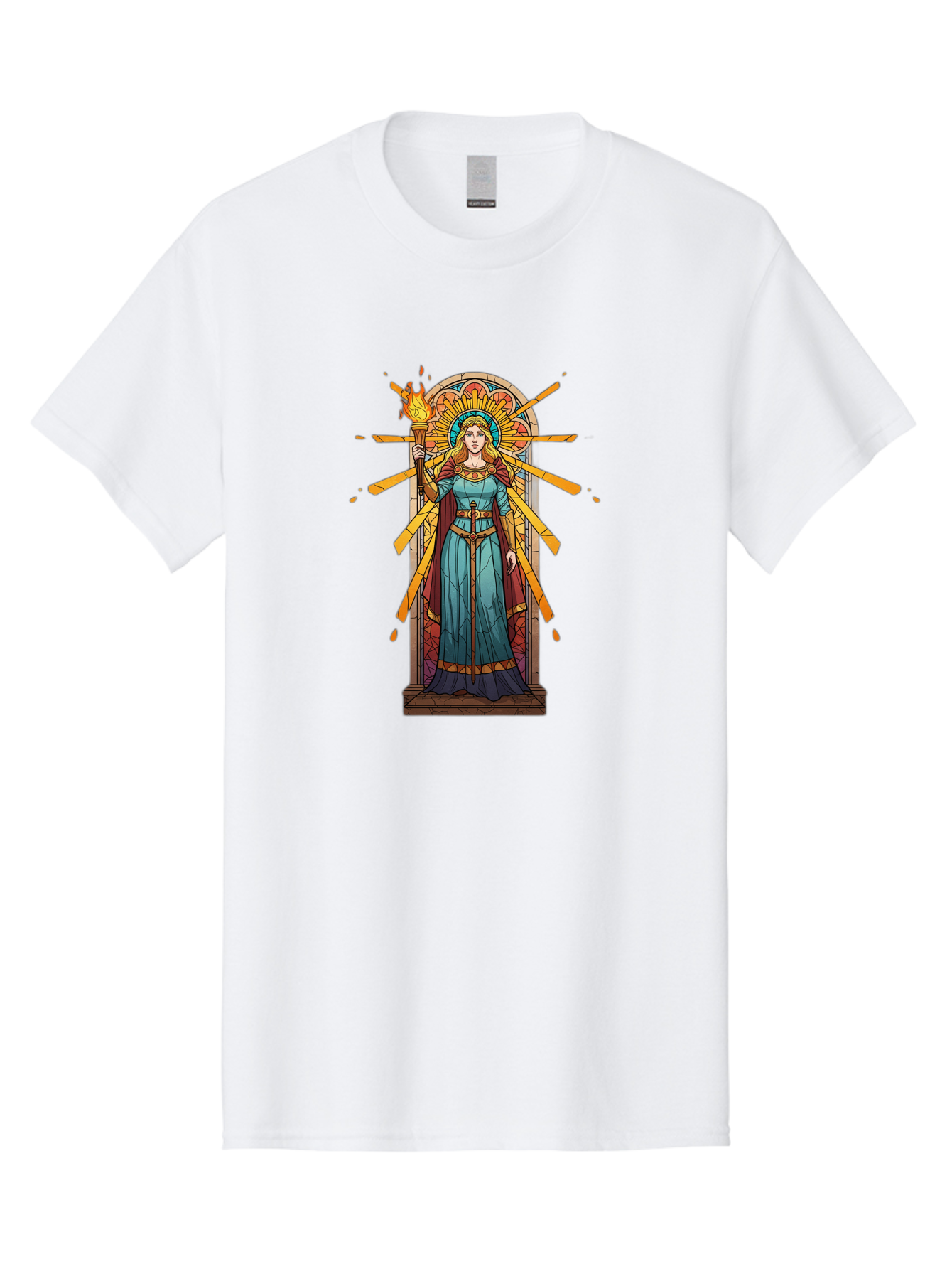 Torch-Lady Men'S Graphic Tee, 100% Cotton, Comfortable Casual Summer Wear, Machine Washable, Statue Of Liberty, Freedom Symbol, Torch Bearer, Stained Glass Art, Vintage Illustration, Liberty Personified, Woman With Torch Bad854 14