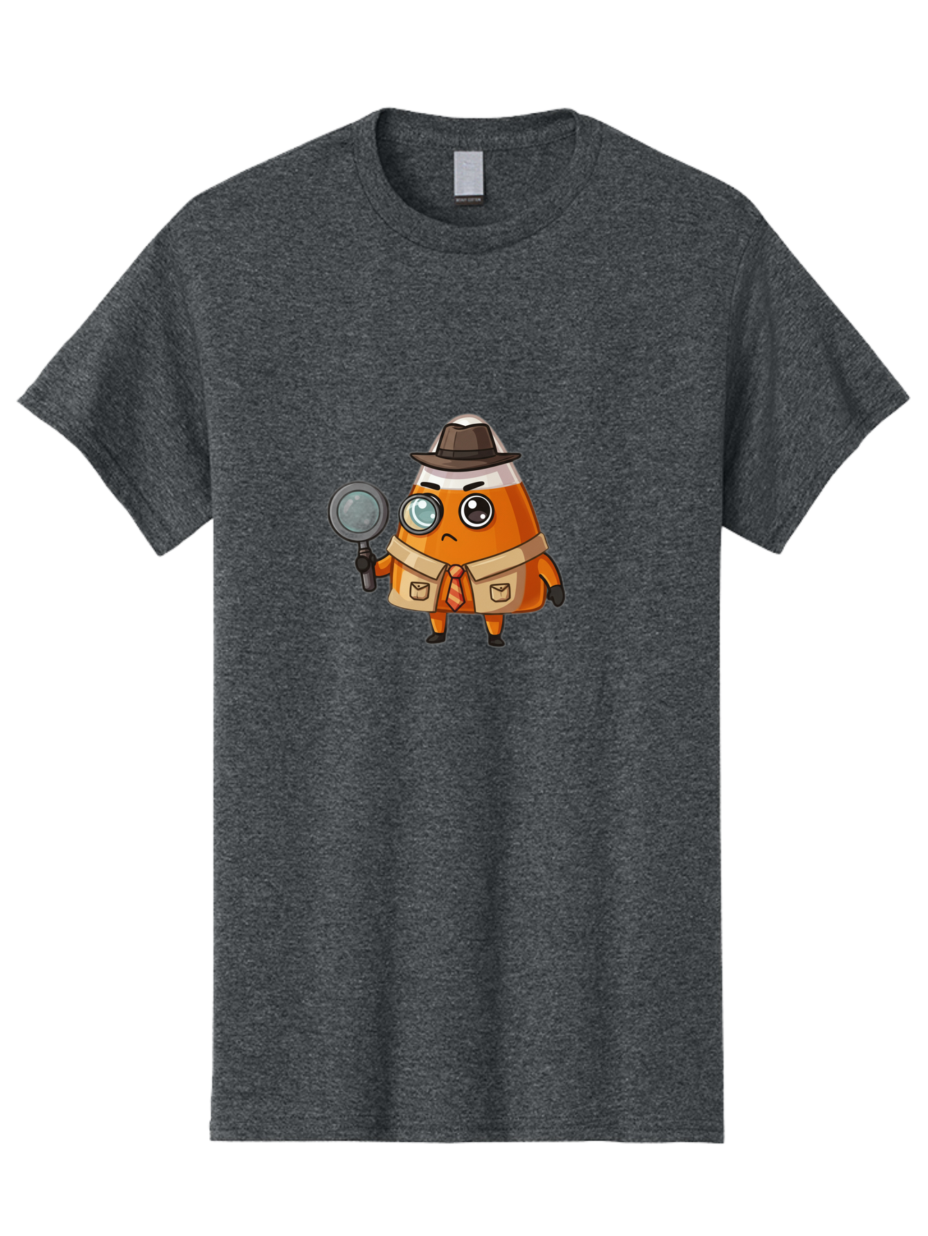 Traffic-Cone-Detective Men'S Graphic Tee, 100% Cotton, Comfortable Casual Summer Wear, Machine Washable, Detective Cone, Cartoon Character, Magnifying Glass, Trench Coat, Fedora Hat, Detective Clothing, Crime Scene Investigation, Bad855 15