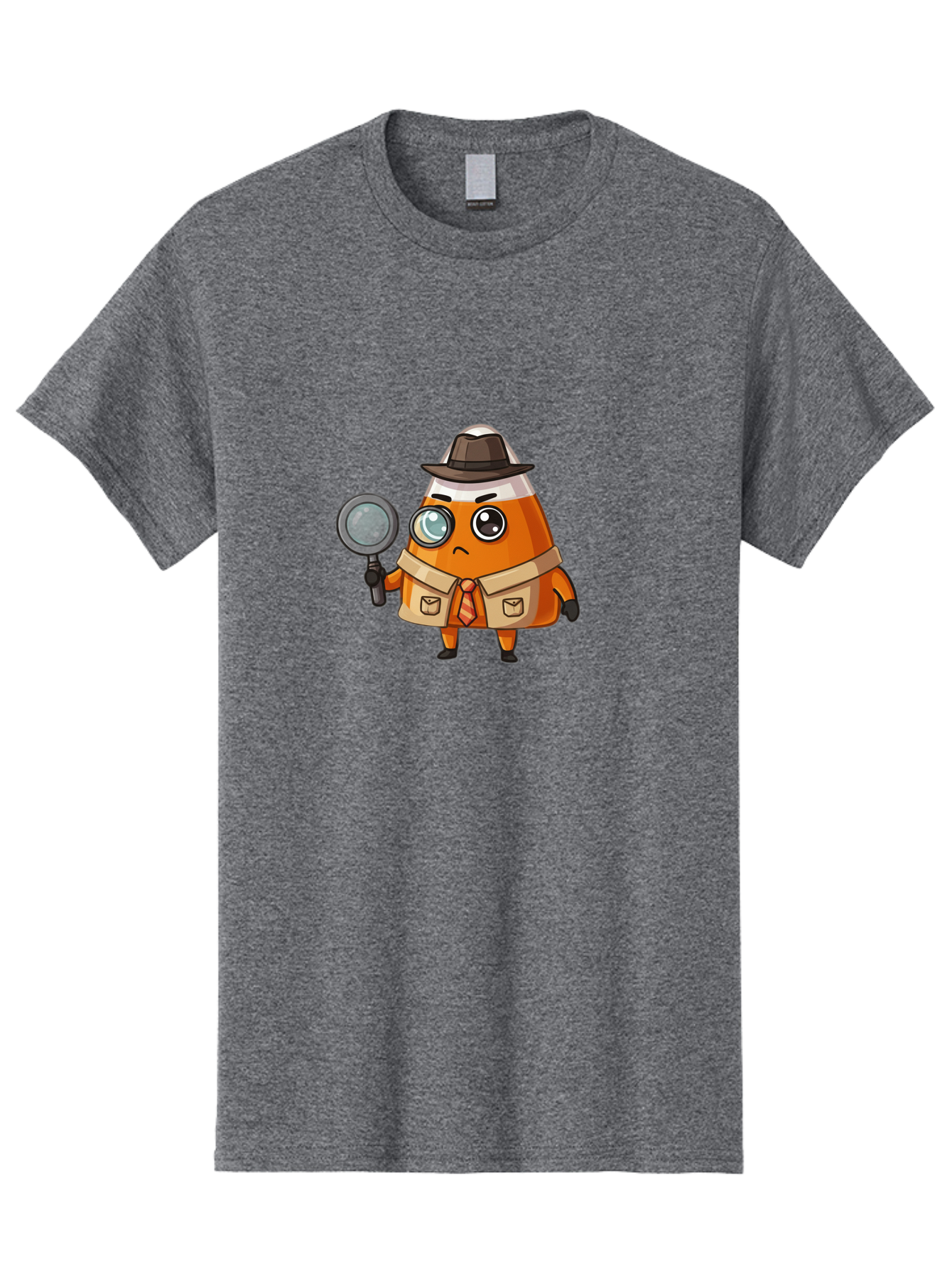 Traffic-Cone-Detective Men'S Graphic Tee, 100% Cotton, Comfortable Casual Summer Wear, Machine Washable, Detective Cone, Cartoon Character, Magnifying Glass, Trench Coat, Fedora Hat, Detective Clothing, Crime Scene Investigation, Bad855 12