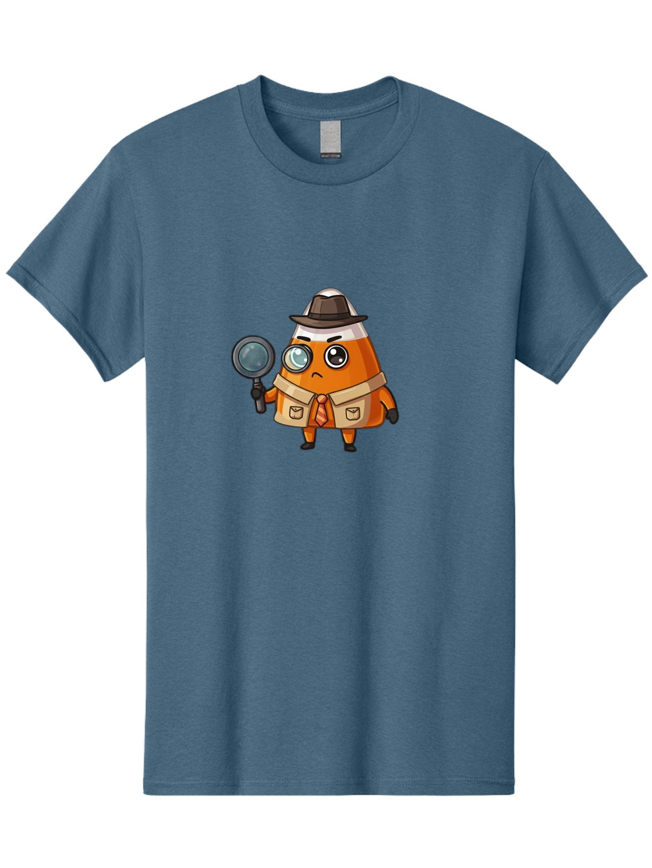 Traffic-Cone-Detective Men'S Graphic Tee, 100% Cotton, Comfortable Casual Summer Wear, Machine Washable, Detective Cone, Cartoon Character, Magnifying Glass, Trench Coat, Fedora Hat, Detective Clothing, Crime Scene Investigation, Bad855 15