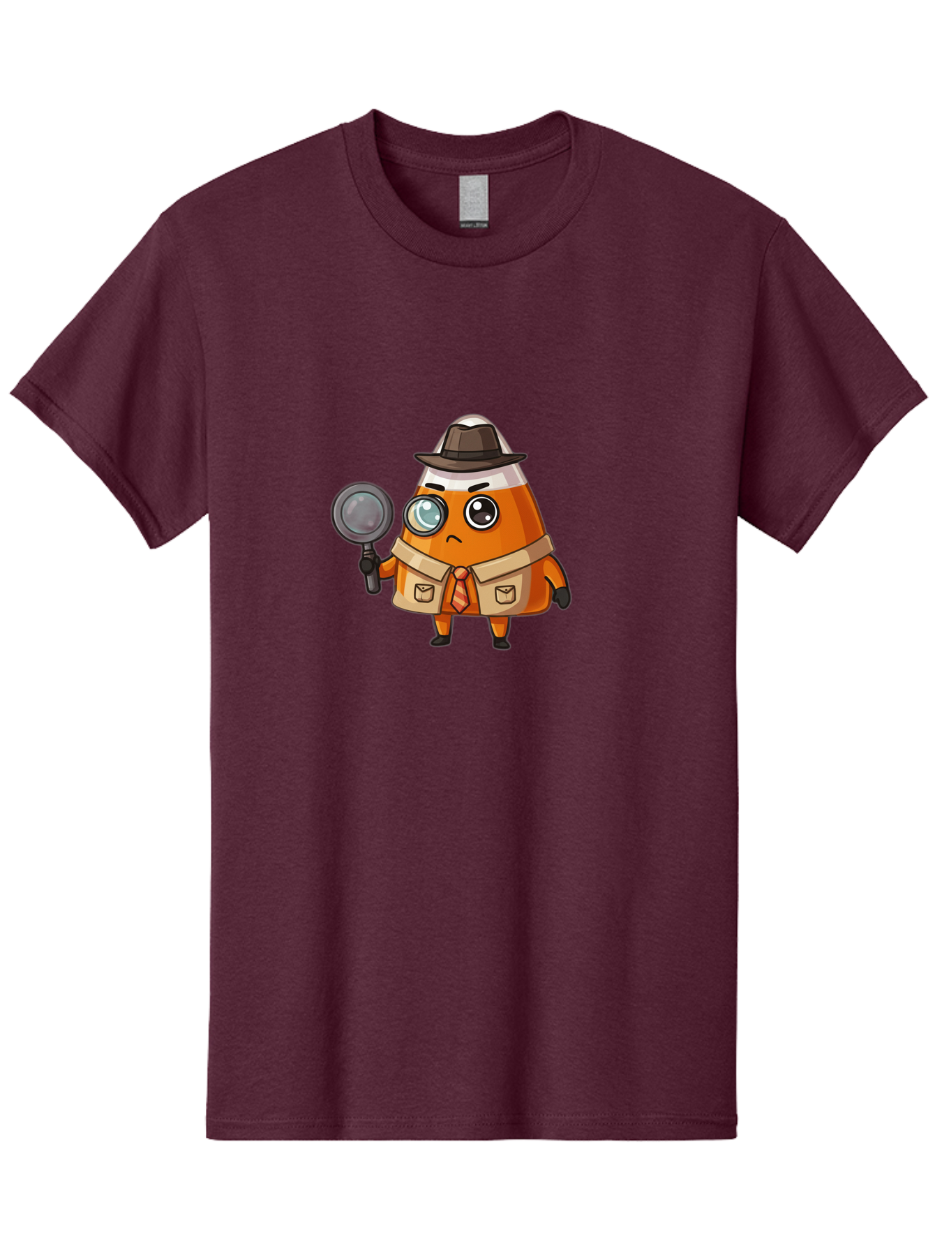 Traffic-Cone-Detective Men'S Graphic Tee, 100% Cotton, Comfortable Casual Summer Wear, Machine Washable, Detective Cone, Cartoon Character, Magnifying Glass, Trench Coat, Fedora Hat, Detective Clothing, Crime Scene Investigation, Bad855 7