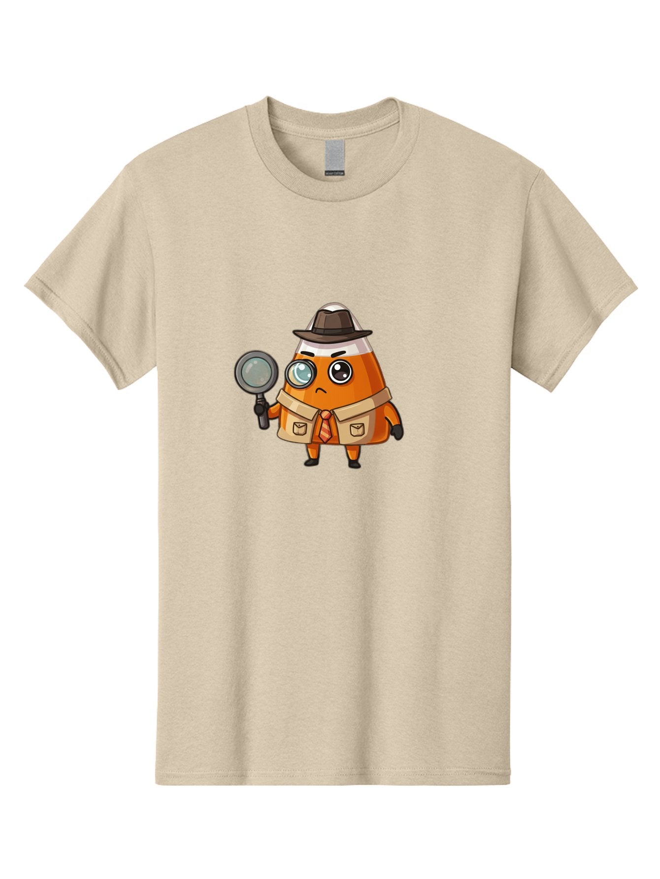 Traffic-Cone-Detective Men'S Graphic Tee, 100% Cotton, Comfortable Casual Summer Wear, Machine Washable, Detective Cone, Cartoon Character, Magnifying Glass, Trench Coat, Fedora Hat, Detective Clothing, Crime Scene Investigation, Bad855 14