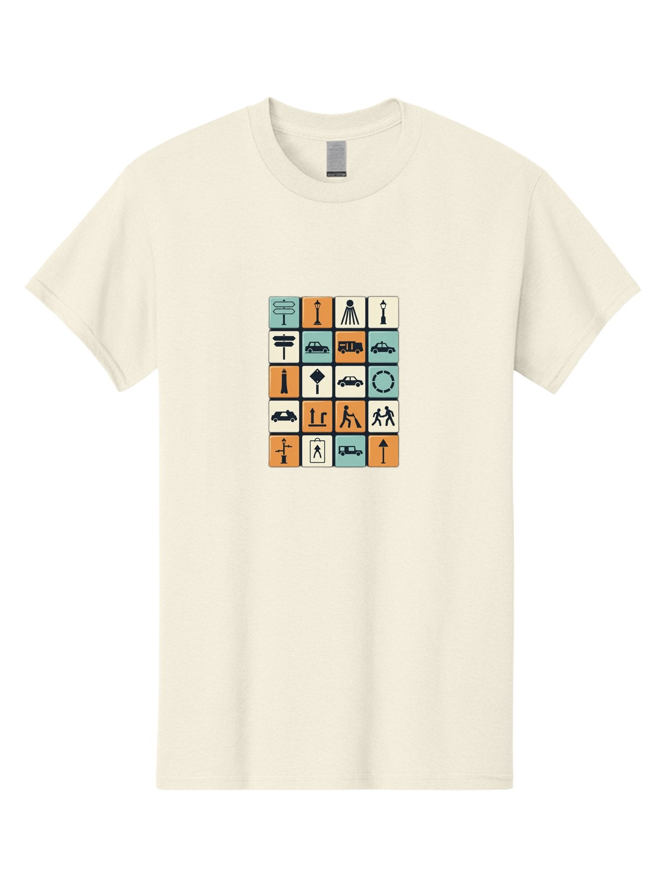 Traffic-Signs Men'S Graphic Tee, 100% Cotton, Comfortable Casual Summer Wear, Machine Washable, Traffic Signs, Road Signs, Direction Signs, Traffic Icons, Street Signs, Navigation Symbols, Transportation Graphics, Urban Planning, Road Safety, Bad856 4