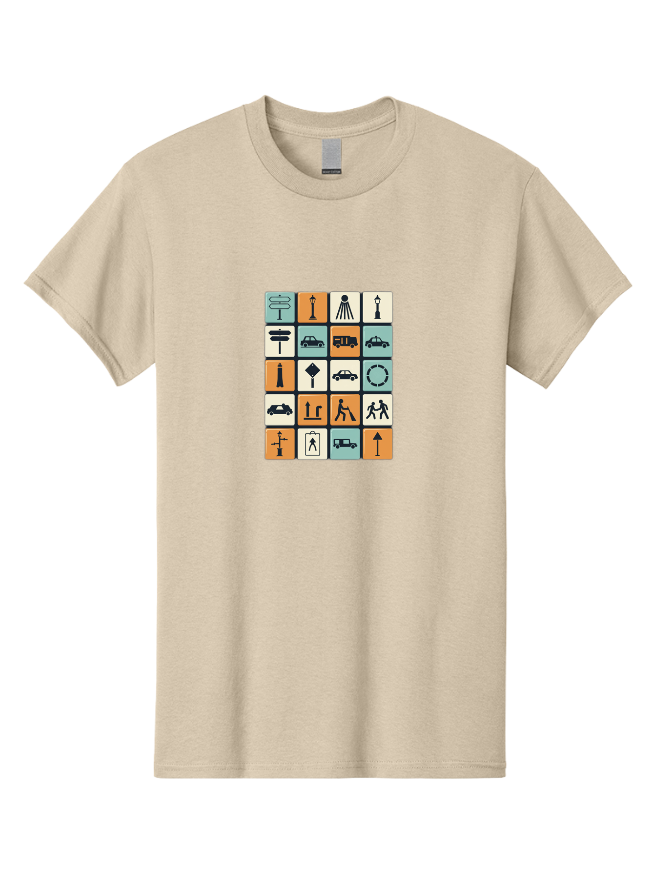 Traffic-Signs Men'S Graphic Tee, 100% Cotton, Comfortable Casual Summer Wear, Machine Washable, Traffic Signs, Road Signs, Direction Signs, Traffic Icons, Street Signs, Navigation Symbols, Transportation Graphics, Urban Planning, Road Safety, Bad856